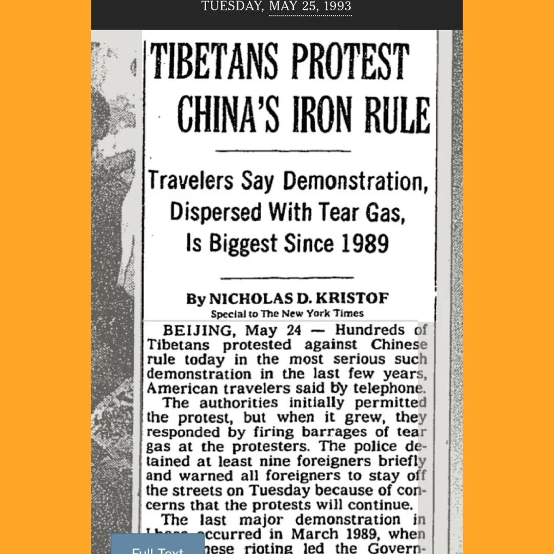 Thirty-three years ago today, @sam.chapin08 and I were in Lhasa, Tibet when a protest broke out against Chinese rule.

I had my camera and somehow we managed to photograph the march, the soldiers, and the violence that followed. We were almost arrest