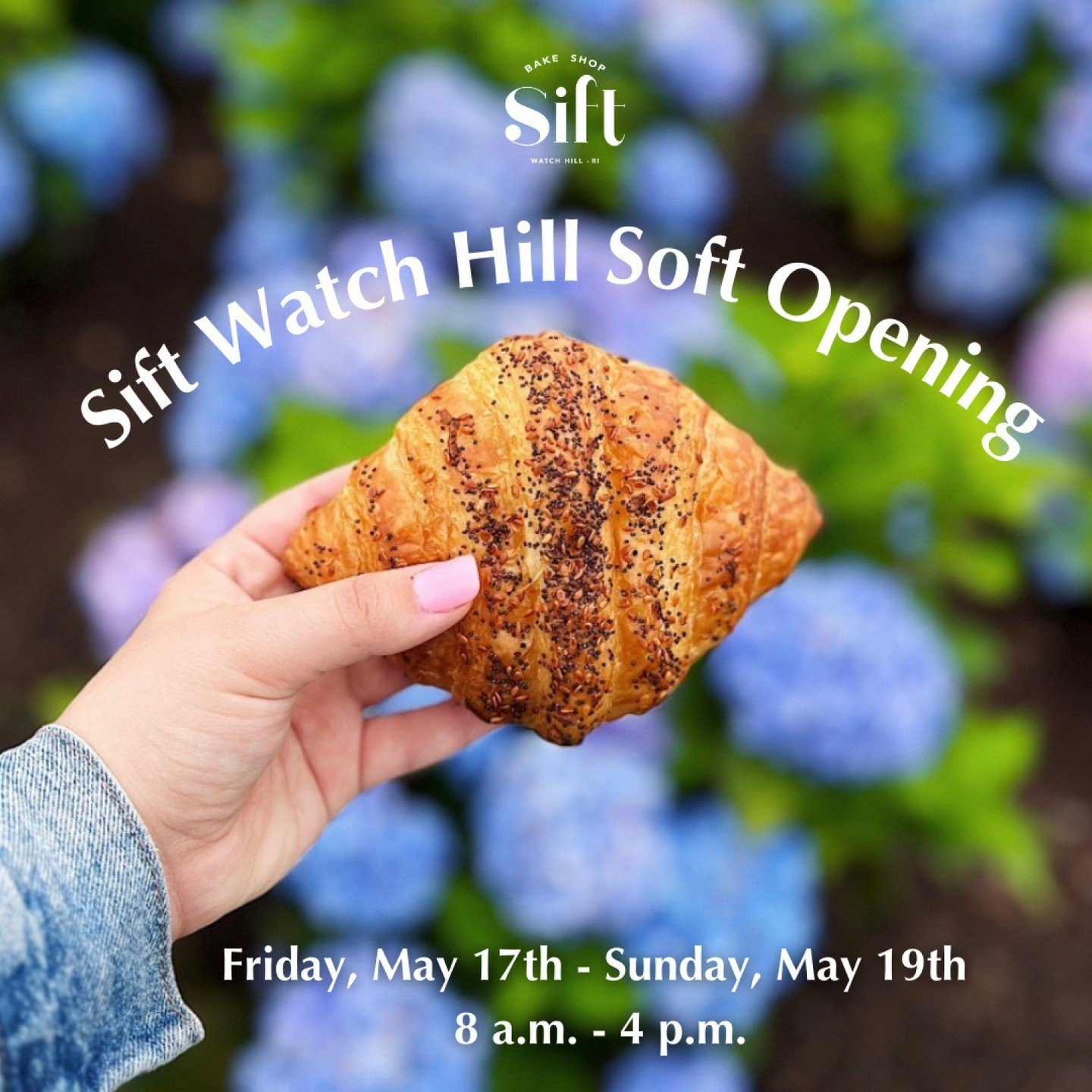 Sharing some sunshine on this rainy day... Sift Watch Hill will have a soft opening, Friday, May 17th - Sunday, May 19th from 8 a.m. - 4 p.m. ☀️ 

Starting, Friday, May 24th, Sift Watch Hill will be open seven days a week from 8 a.m. - 4 p.m. through