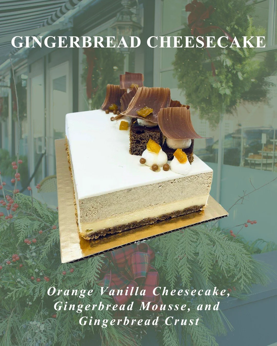 Sweet, spice, and everything nice❄

Add our Gingerbread Cheesecake to your Christmas pre-order!

Christmas orders will be available for pick up at Sift Mystic and Niantic on Wednesday, December 24th from 7 a.m. - 3 p.m. 

Please note, pre-ordering is