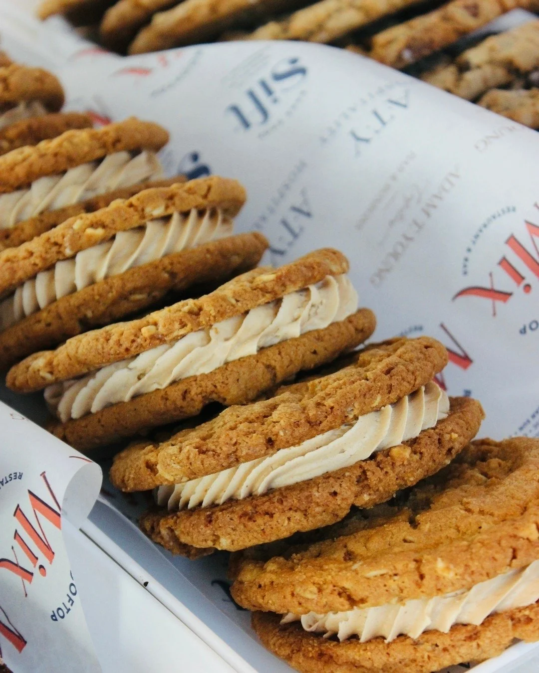 Our Peanut Butter Sandwich cookies will clear your winter blues💙

*
*
*
*
*
#atyhospitality #siftbakeshop #mysticct #ct #bakery