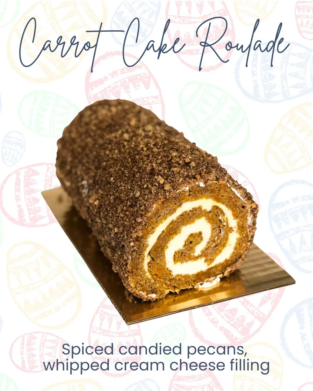 Featuring our Signature Carrot Cake Roulade on our Easter menu! Spiced candied pecans, whipped cream cheese filling 🥕

All items are available for pre-order and pick up at Sift Mystic and Niantic on Saturday, April 4th from 7 a.m. - 6 p.m.

Easter i
