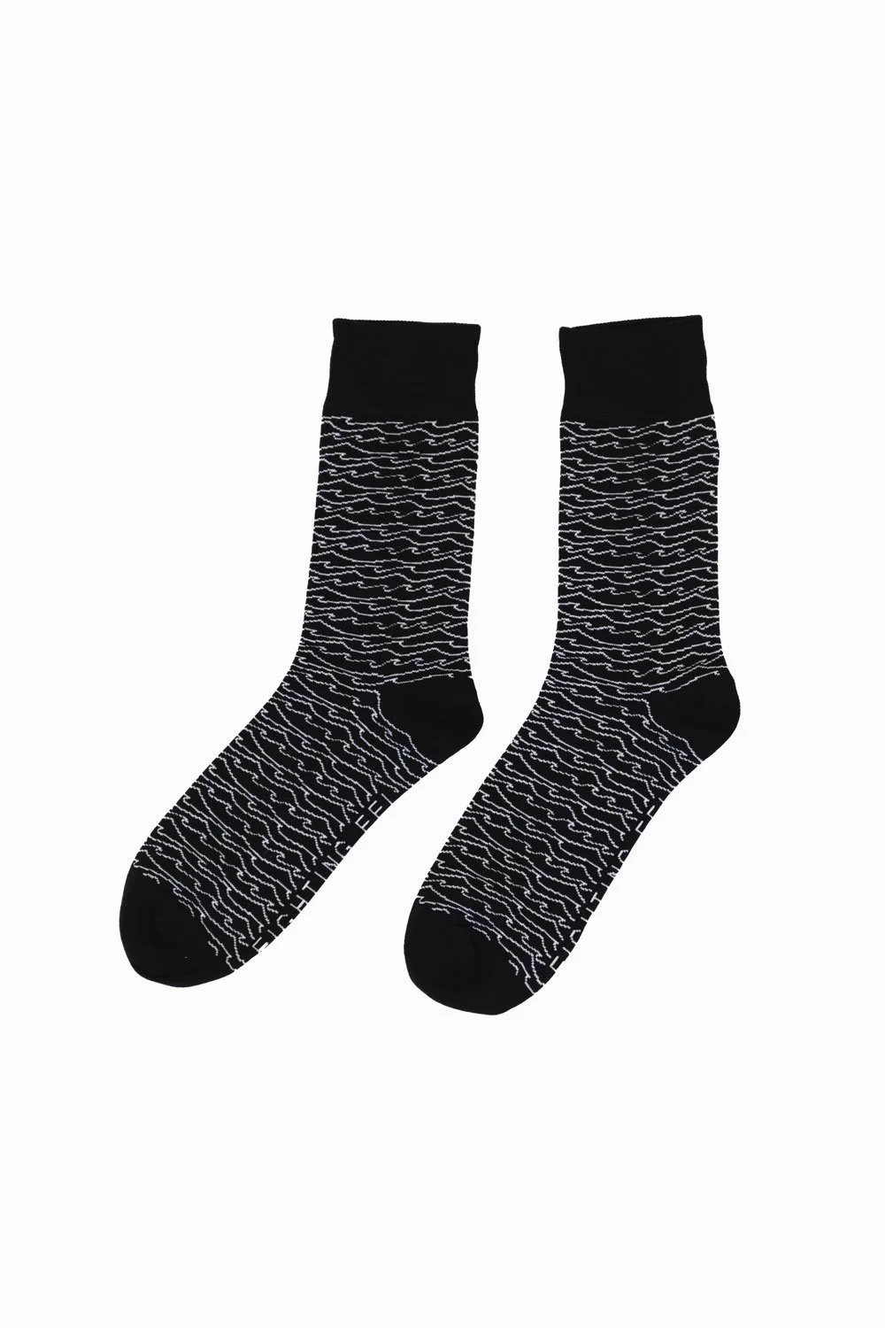 Standard Crew Sock - Black Waves