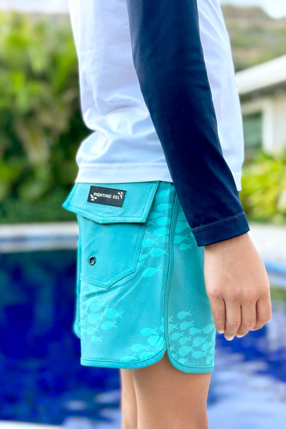 Boy's Boardshorts Capri Origami Fish — FIGHTING EEL