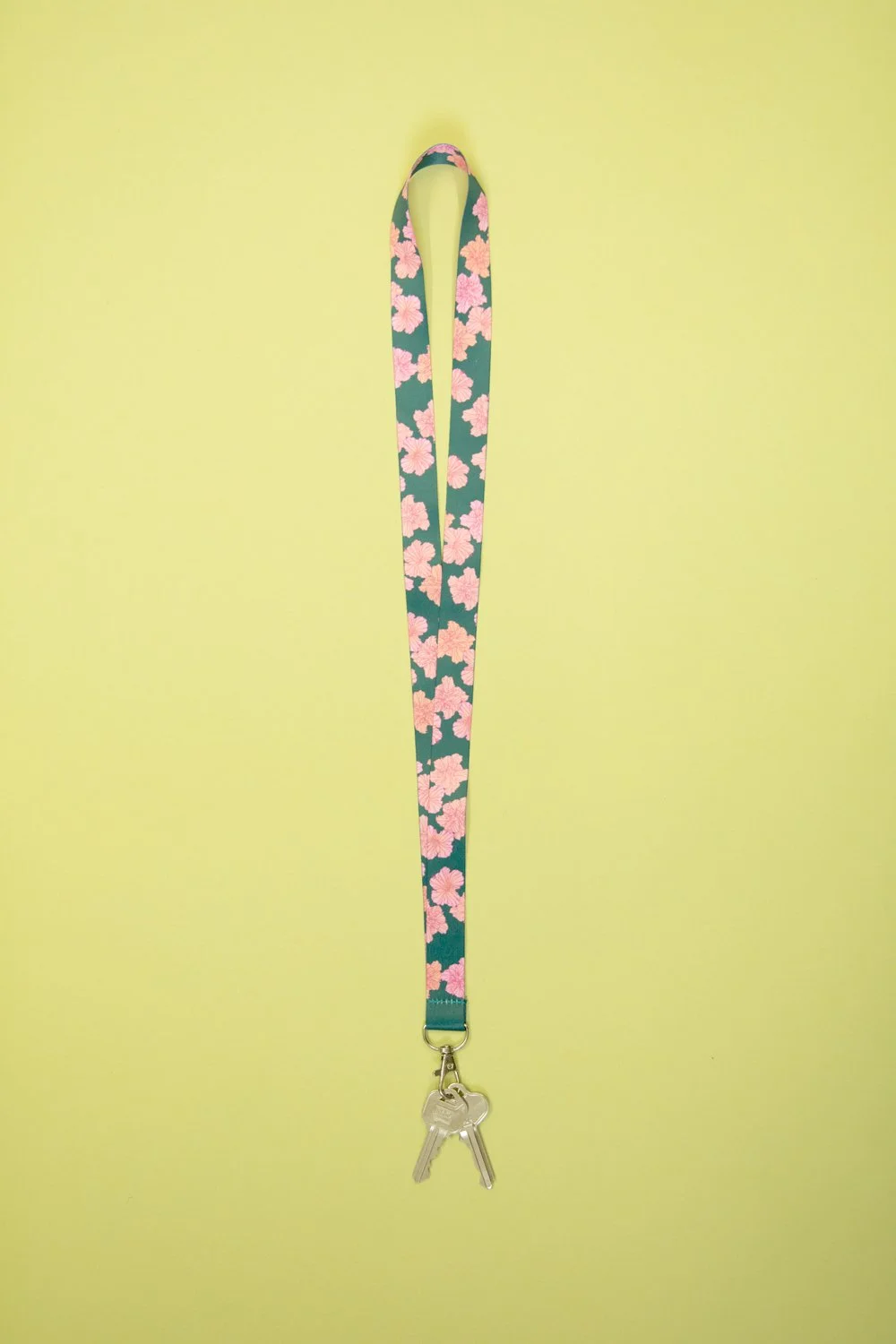 Neck Lanyard Emerald Hibiscus — FIGHTING EEL