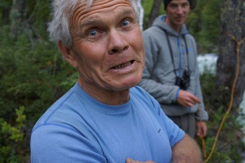 Rick contemplating the first and most challenging river crossing. Photo: Jib Ellison