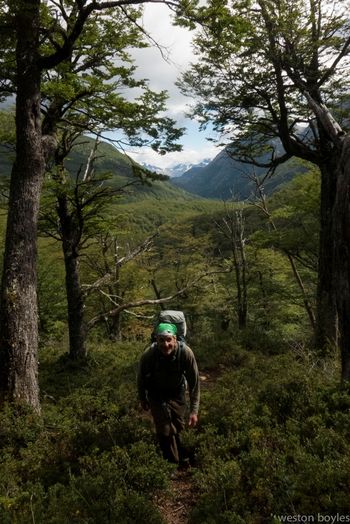 Jib Ellison on day two following a trail made by gauchos herding cattle back and forth to summer pastures. Photo: Weston Boyles