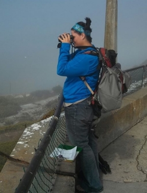 Heather Robinson conducts the Alcatraz seabird research.
