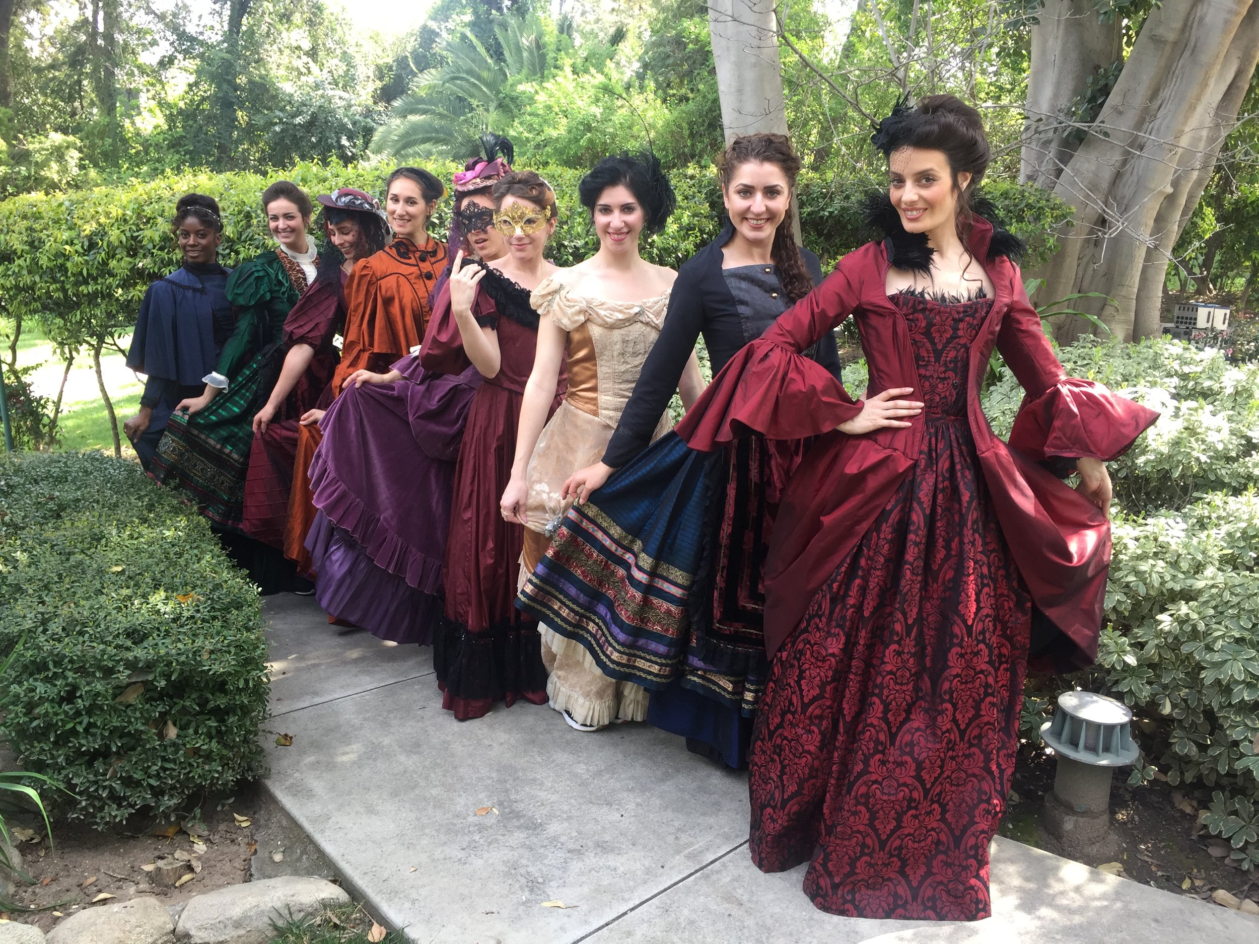 LA Follies TV Background Dancers 1900s Quadrille Costumes Comedy Central Another Period Masquerade Ball BTS on set