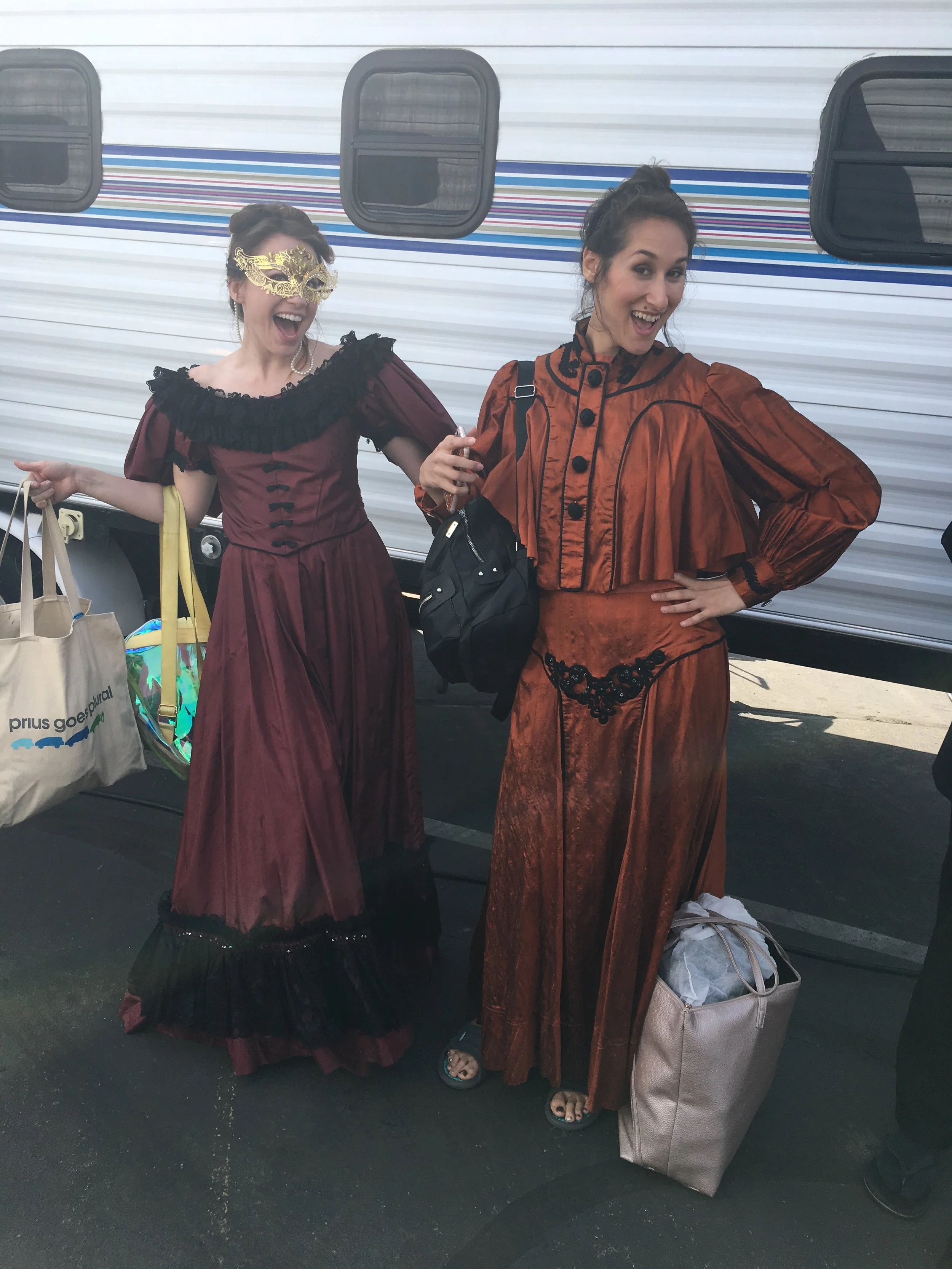 LA Follies TV Background Dancers 1900s Quadrille Costumes Comedy Central Another Period Masquerade Ball BTS on set