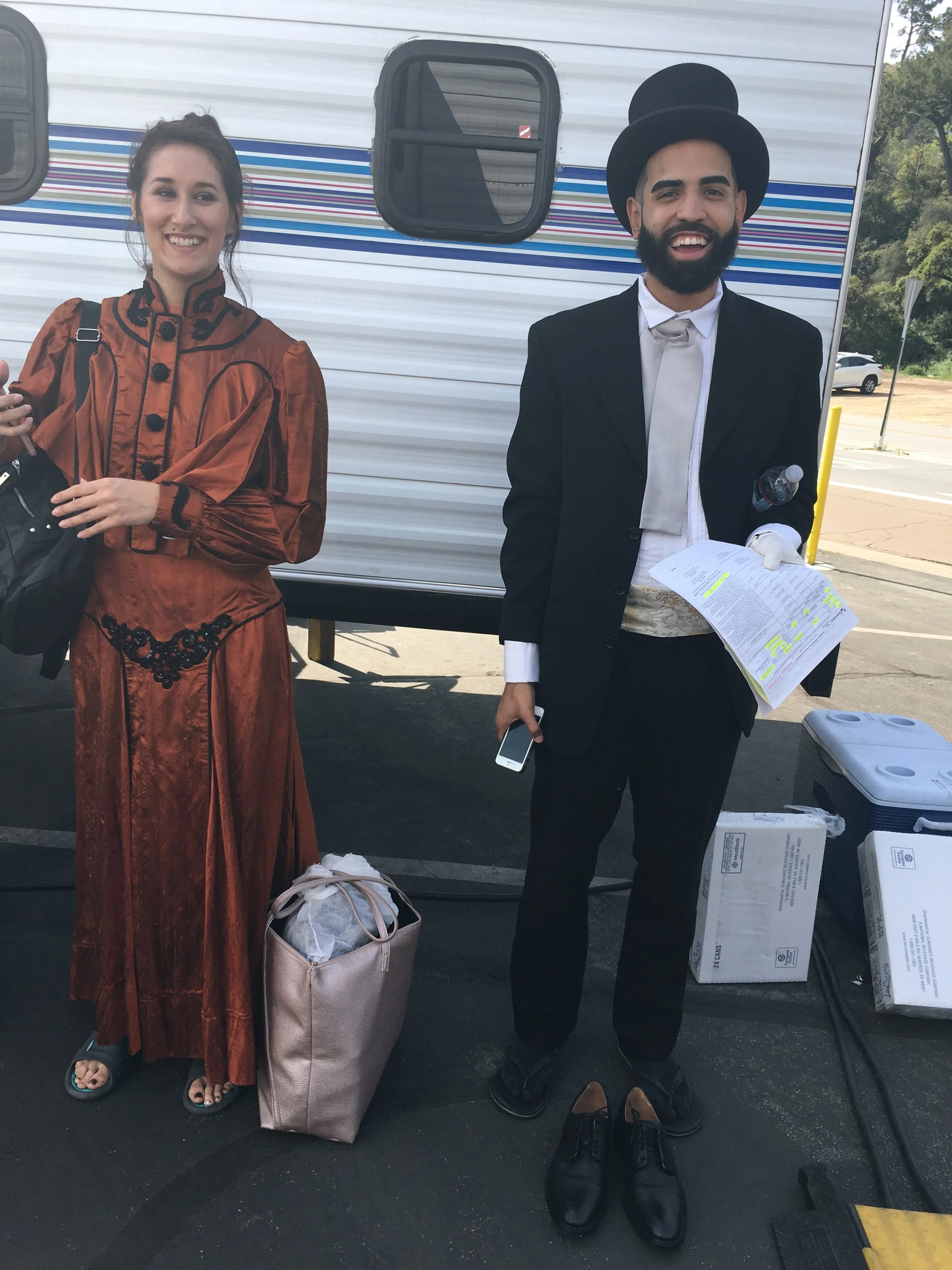 LA Follies TV Background Dancers 1900s Quadrille Costumes Comedy Central Another Period Masquerade Ball BTS on set