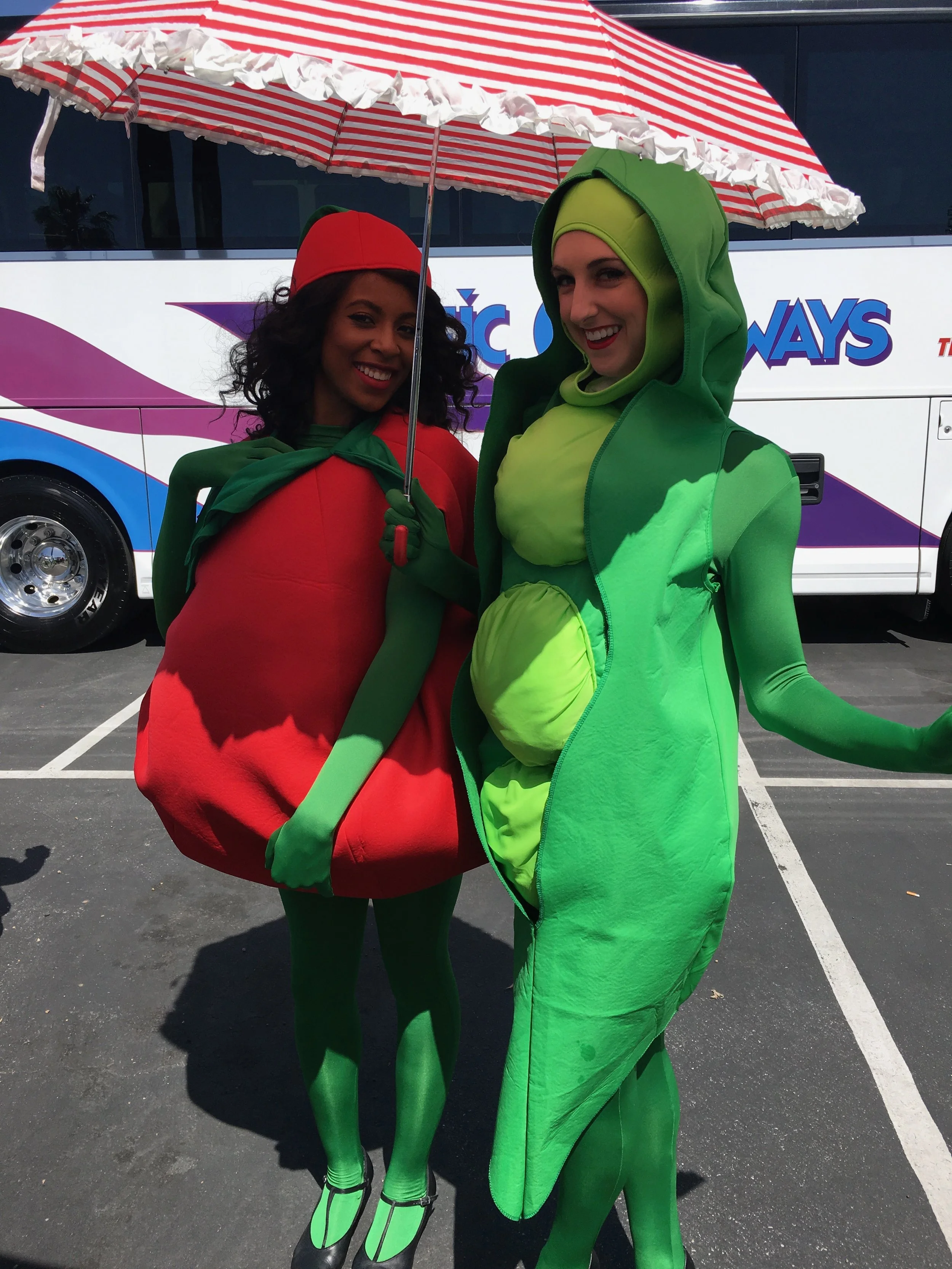 Dancing Tomato and Peapod Corporate Party Mascots