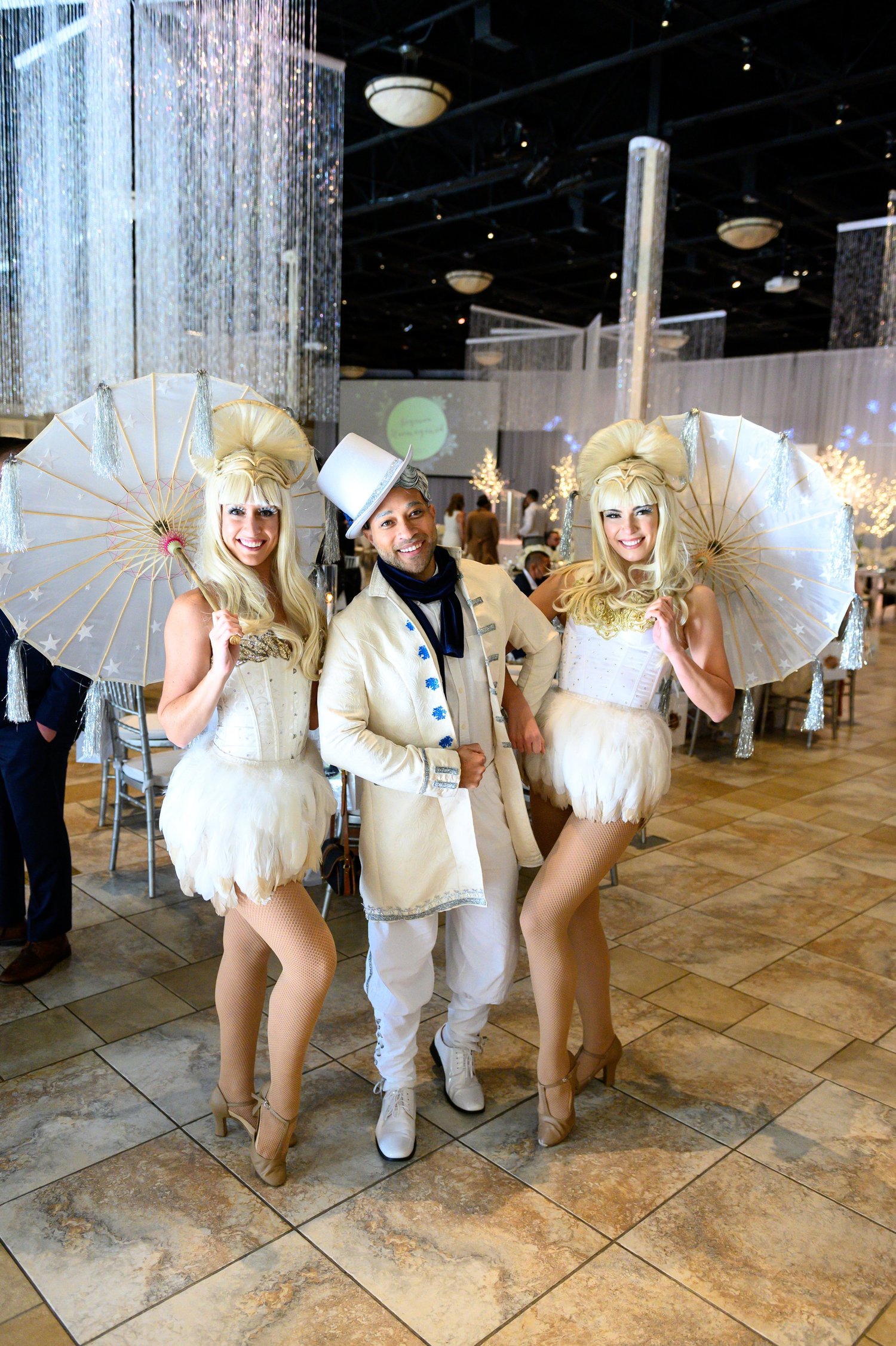 sachin and babi light blue dress LA Follies