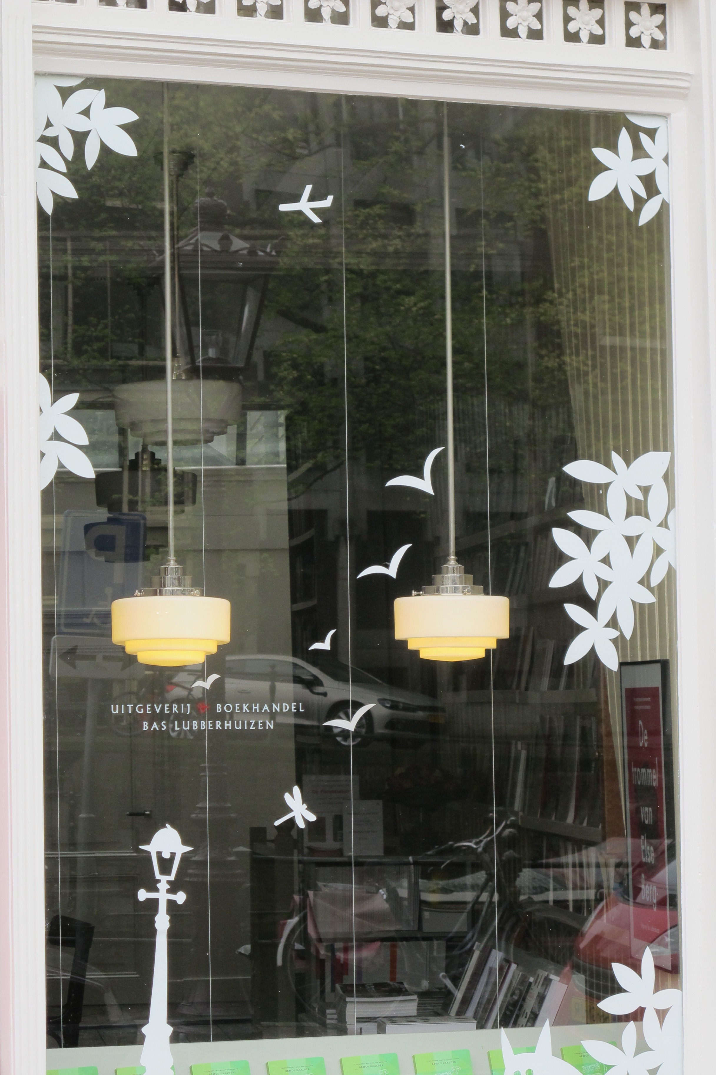  Window decorations for publishing house Bas Lubberhuizen, in Amsterdam, the Netherlands. 