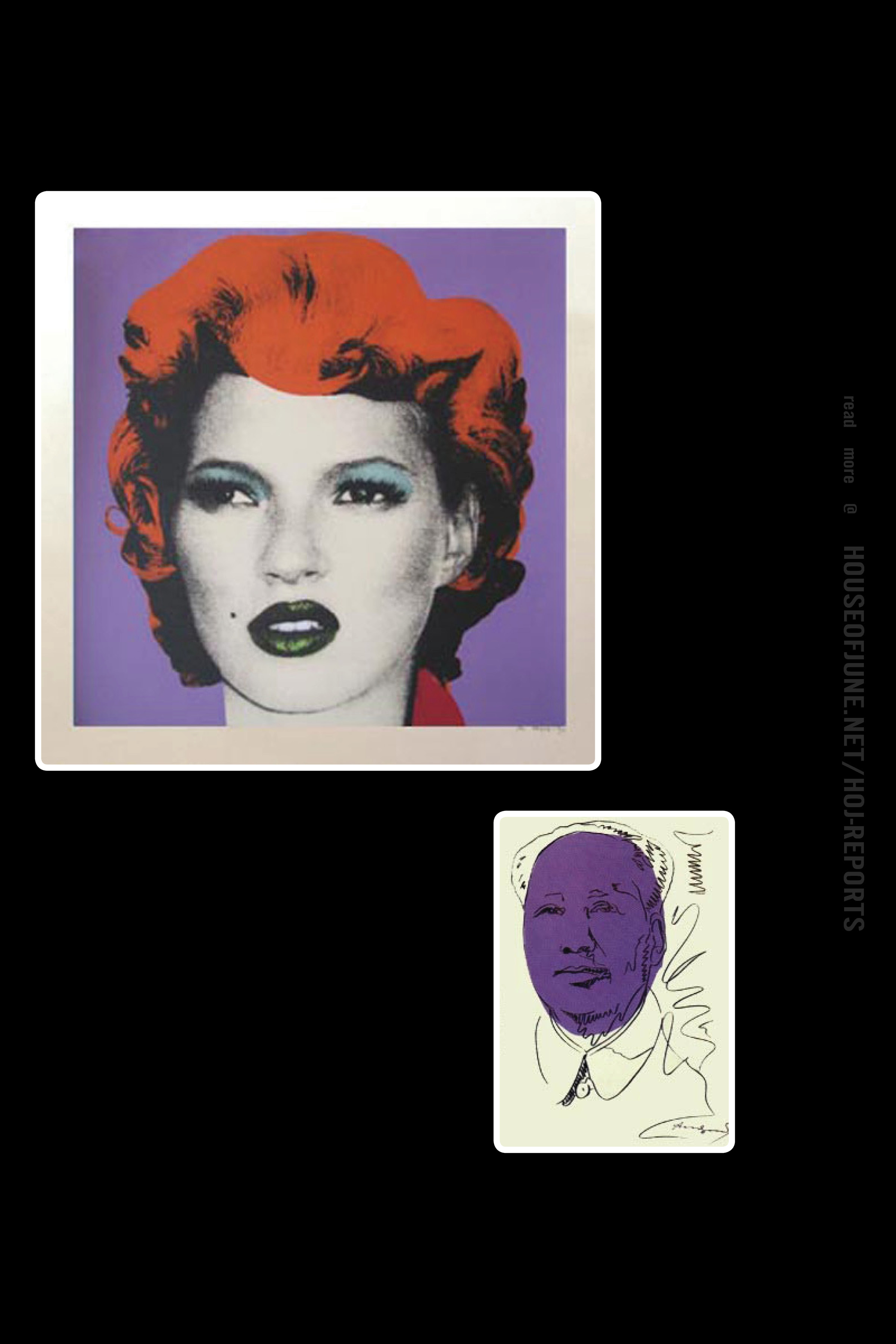 Banksy (Screenprint) Kate (Purple), 2005 / Andy Warhol (Silkscreen) Mao - White and Purple Wallpaper (Signed), 1974