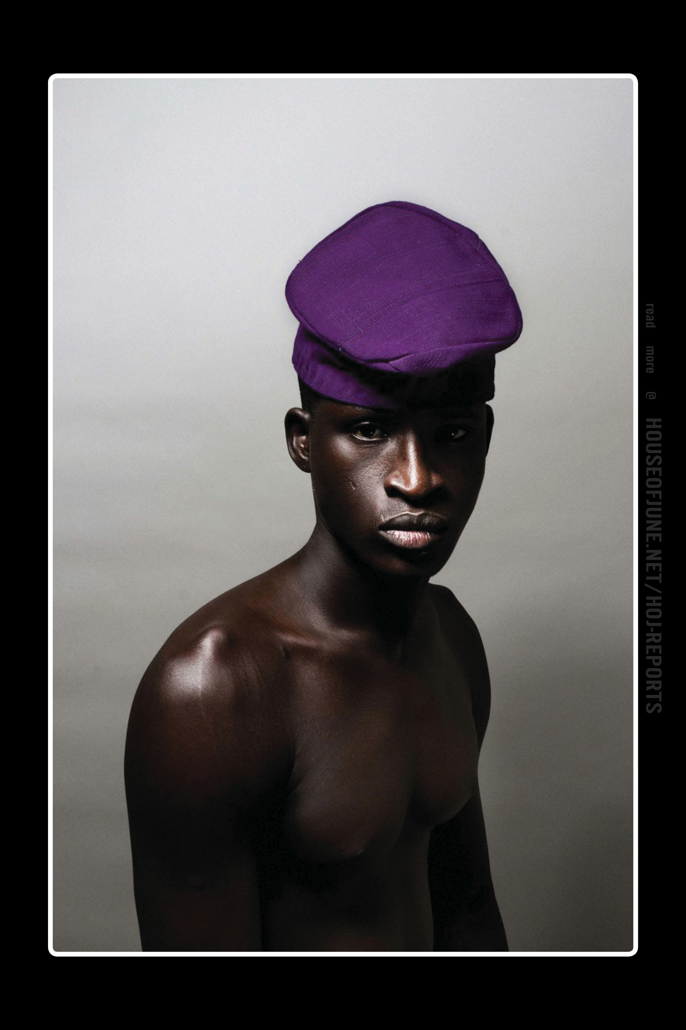 Lakin Ogunbanwo (Archival Inkjet on Cotton Rag) Untitled (Purple Hat), 2014