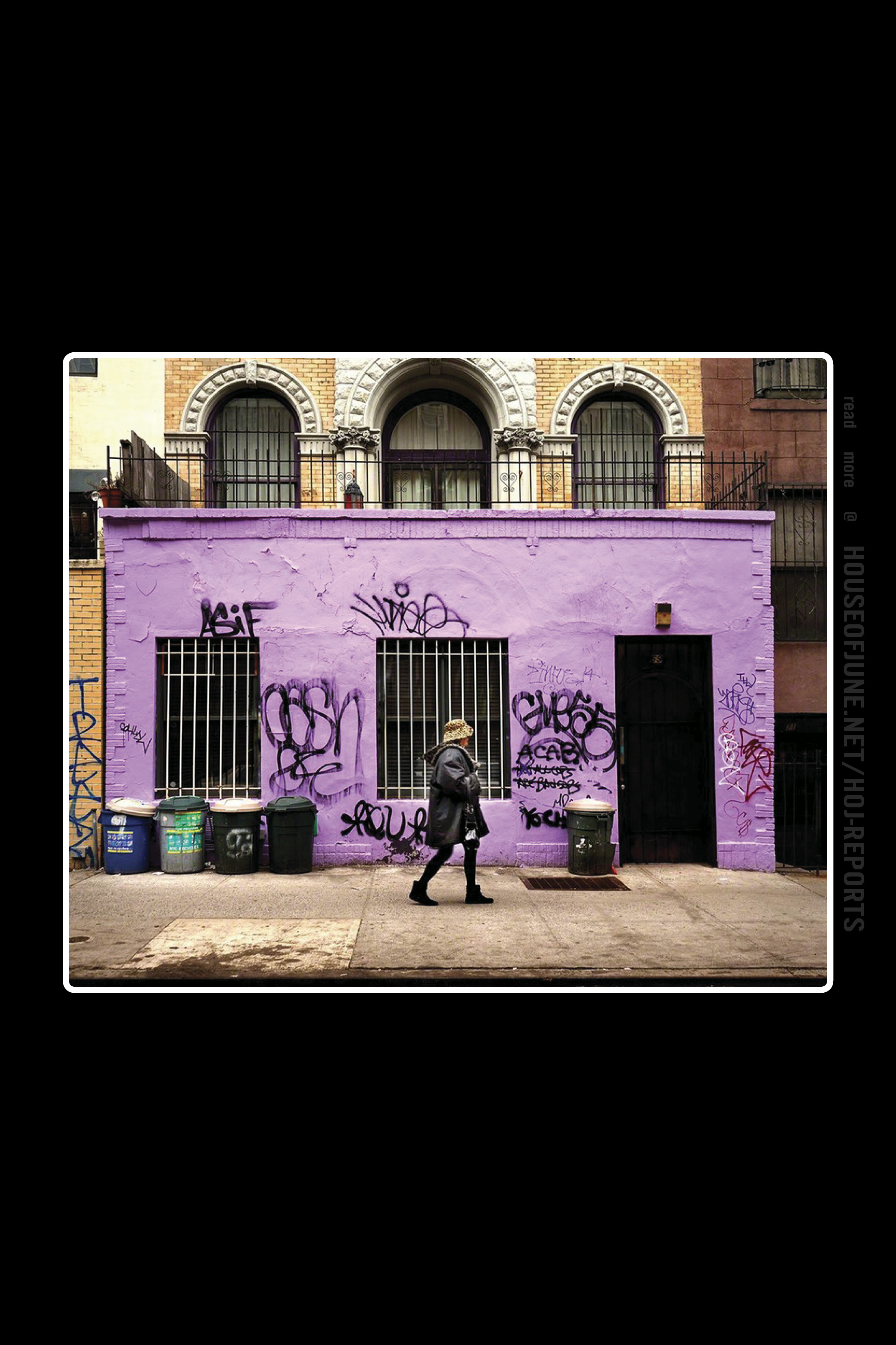 Sally Davies (C-print on Epson Fiber Paper) Purple Building Graffiti , 2015