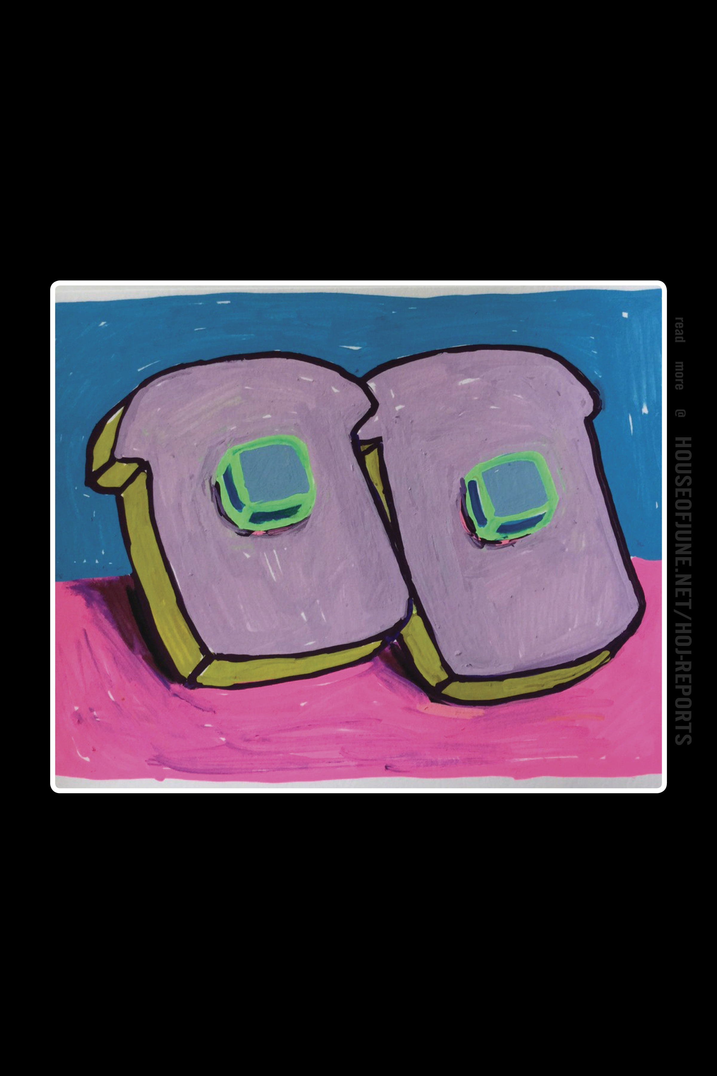 Tori Tinsley (Acrylic on Paper) Bread & Butter Violet With Blue Butter #3, 2017