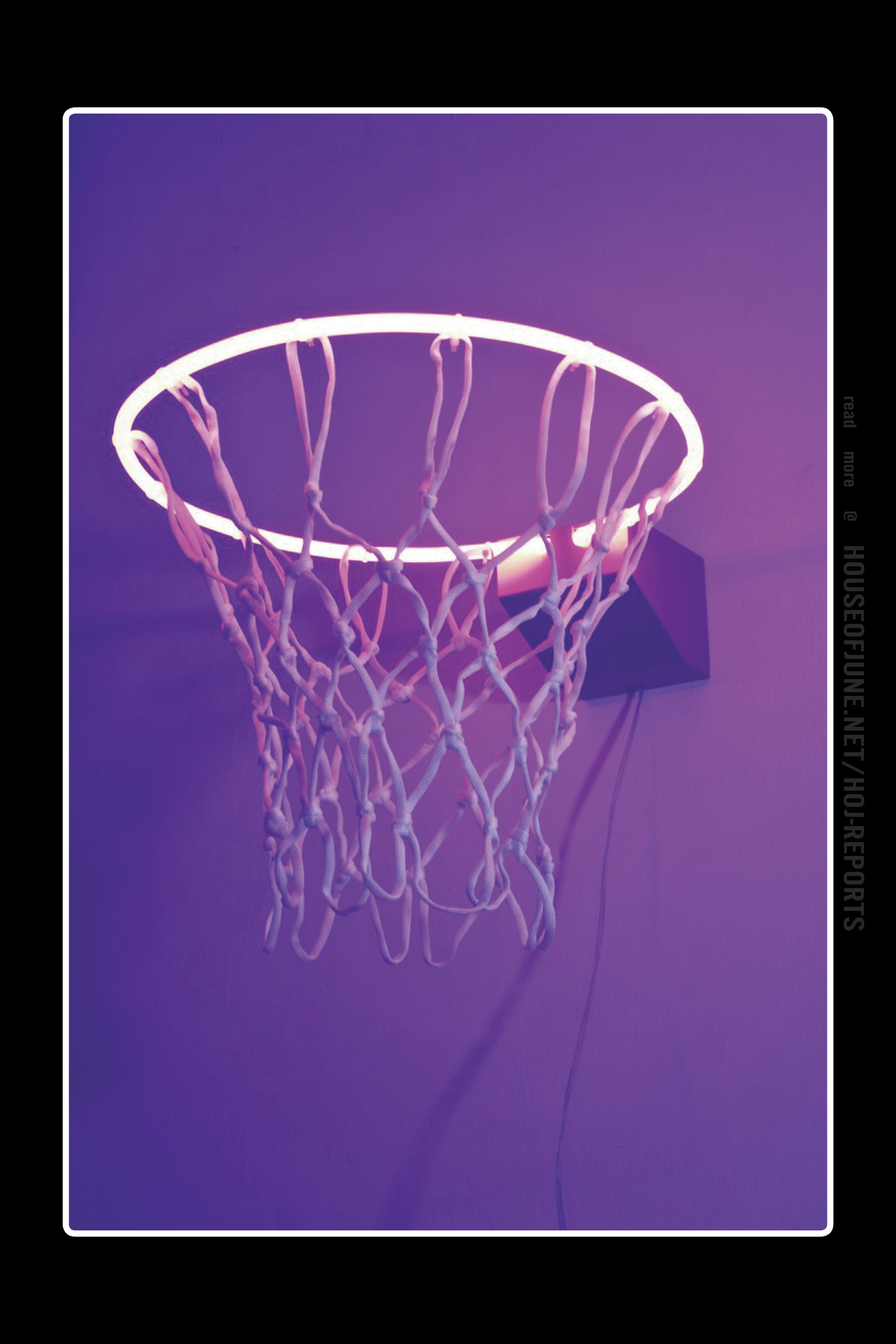 Zhou Wendou (Neon Light, Basketball Net, Aluminium Board) Fragile State - Purple, 2013