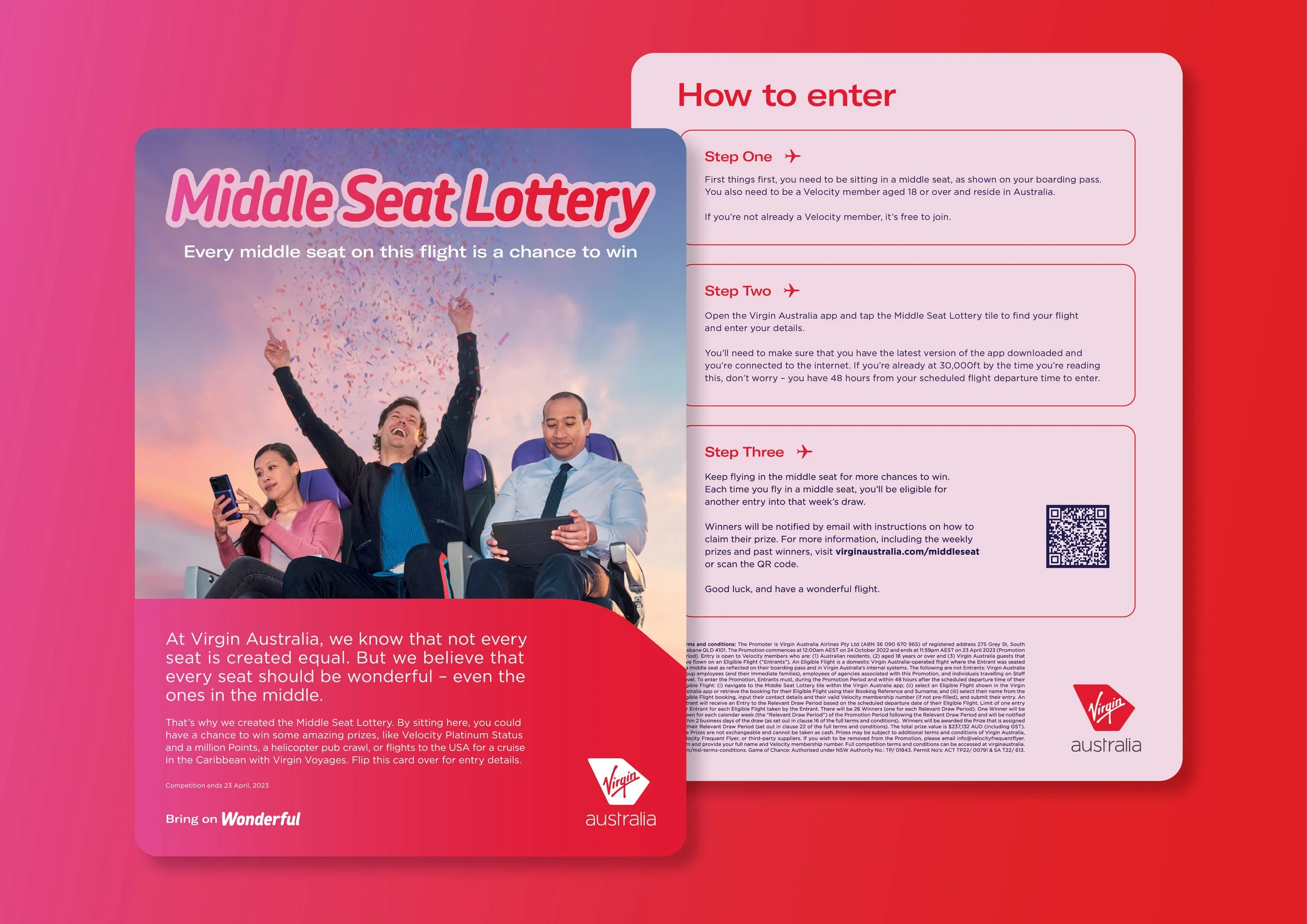 Back Of Seat card (On Every Virgin Flight)