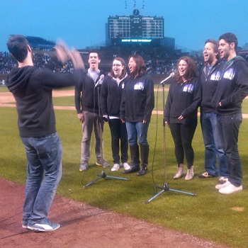   (2011)  Caitlin and other Next to Normal cast members got to sing the National Anthem at a Chicago Cubs game. 