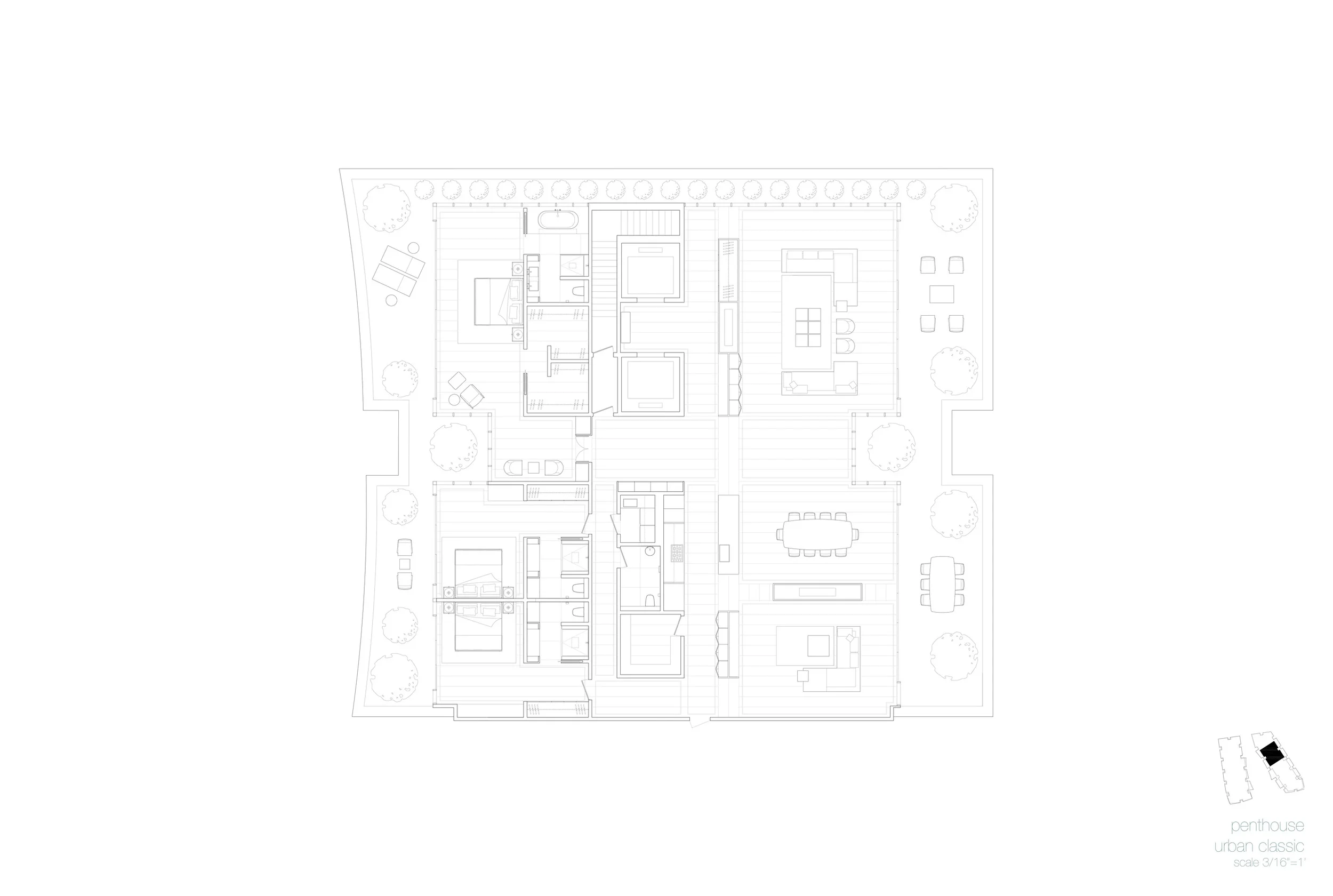 Plan, Penthouse Unit
