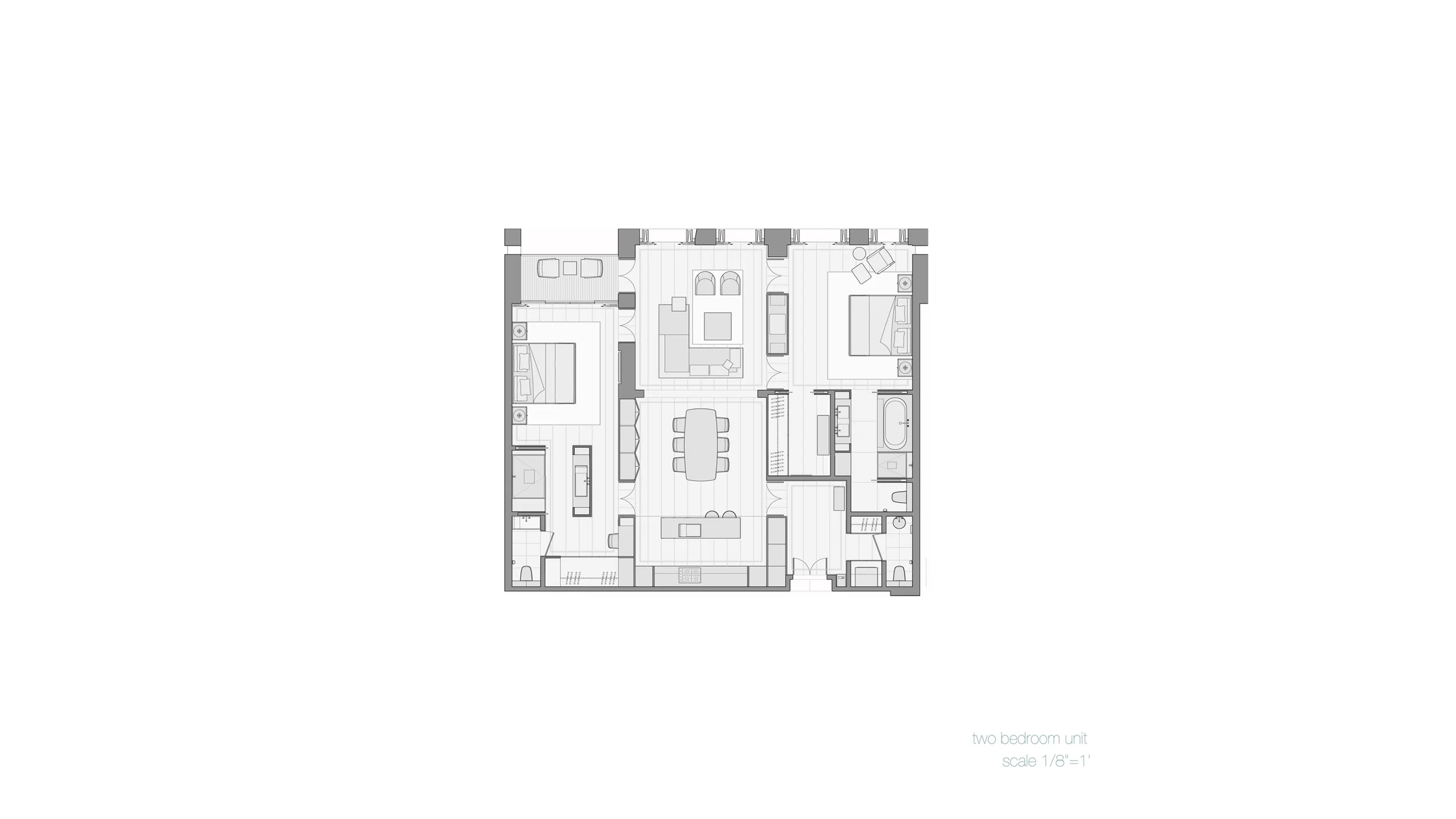 Plan, 2 Bedroom Unit 
