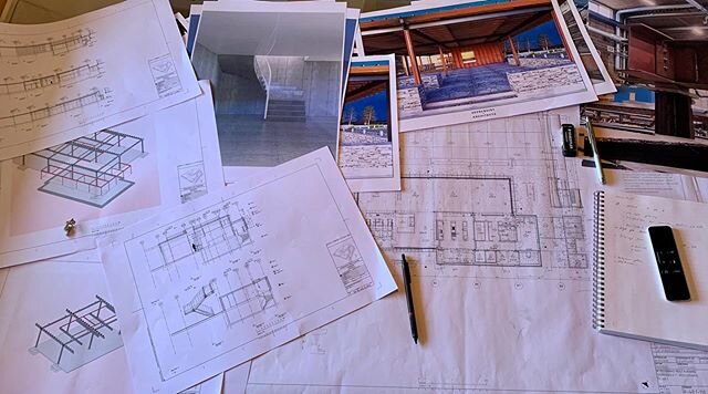 Arriving at the kitchen table this morning, it became apparent how I left my Saturday night. Working through techtonic problems and conditions at various scales and medium of the project, trying to bring it all together. #appelquistjournal #appelquis