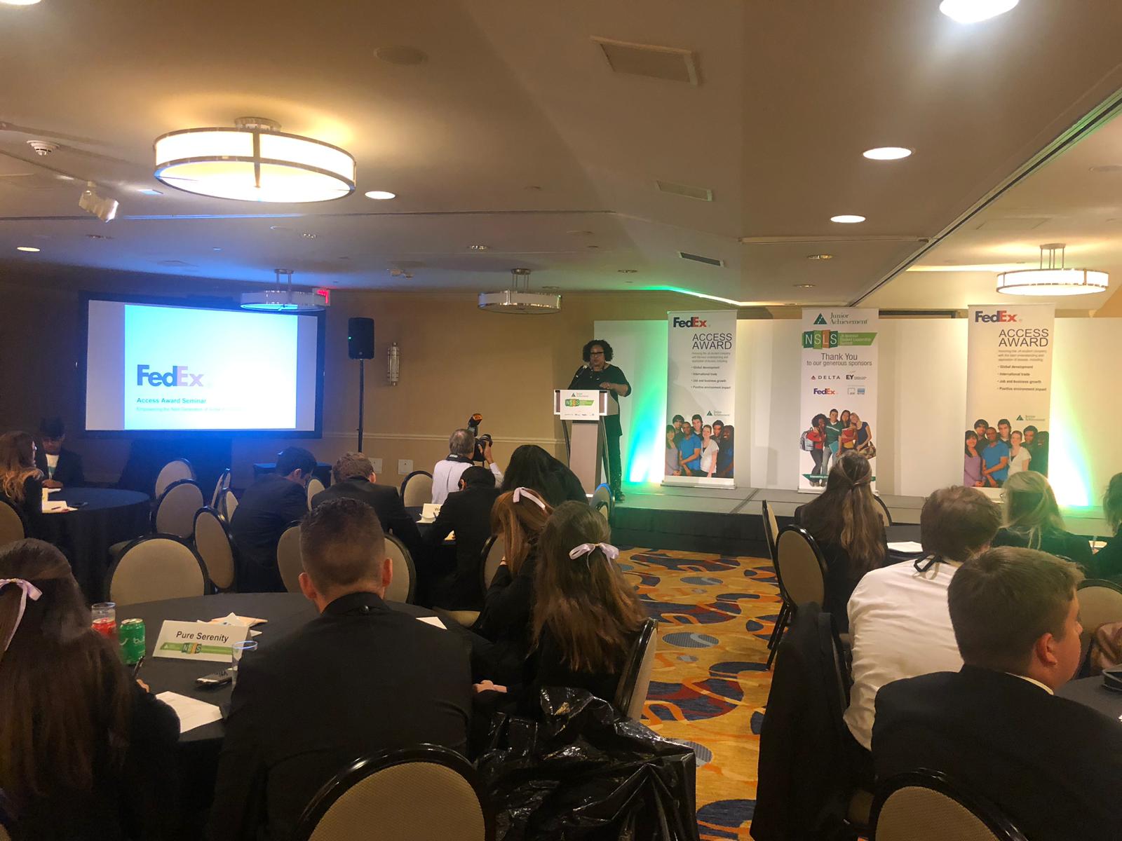 Pam Johnson of FedEx presents at the FedEx Access Seminar.