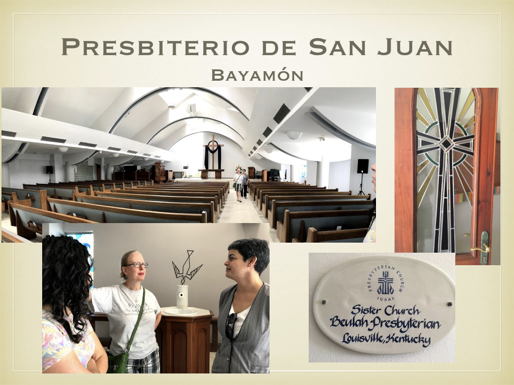 This beautiful church was fortunate not to have sustained much storm damage, due both to concrete construction and being located outside of the flood zone. Leslie was delighted to discover the church is a sister church with the congregation where she did her field education in seminary!