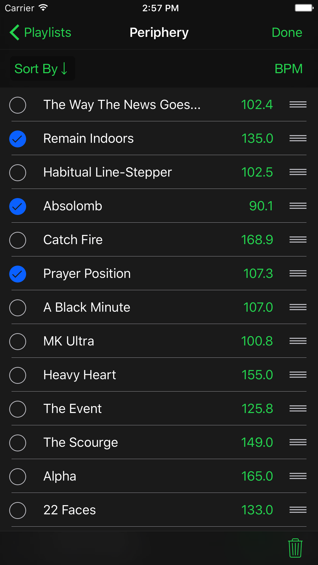 spotify beats per minute