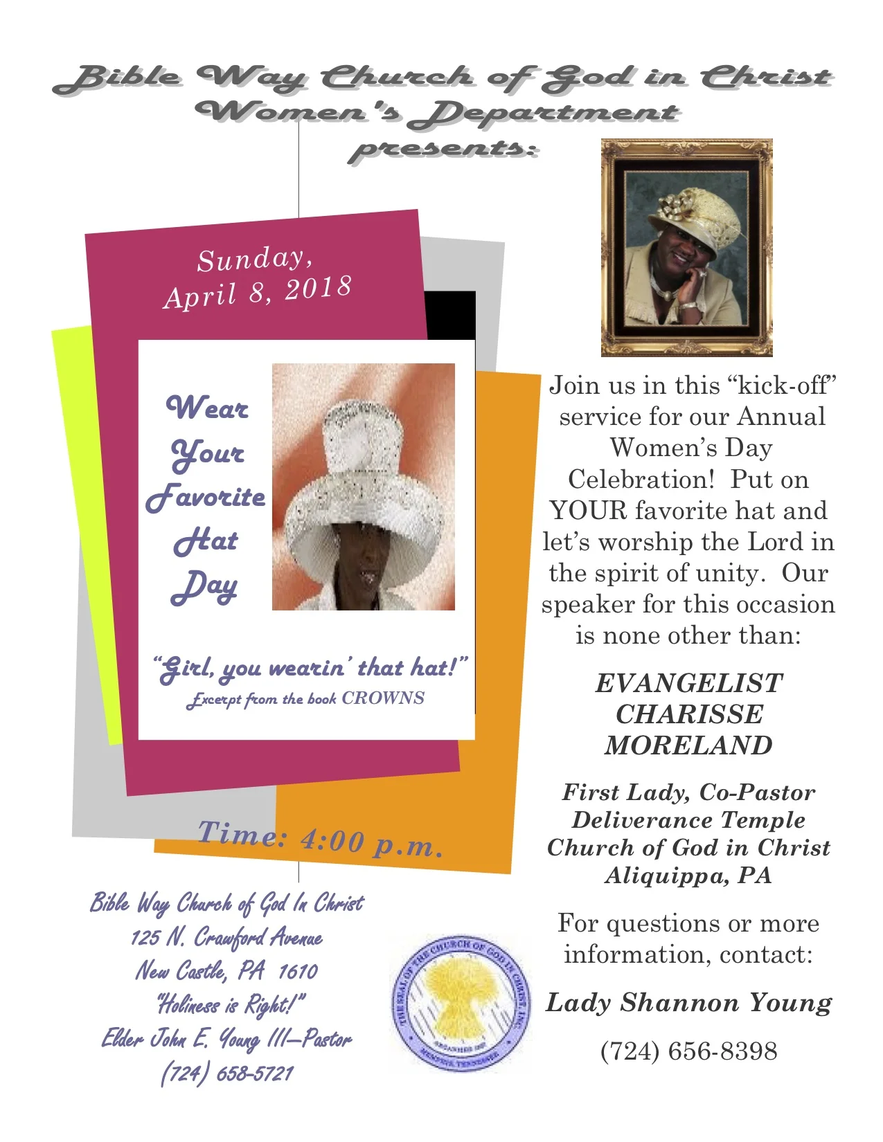 Bible Way Women's Wear Your Favorite Hat Day