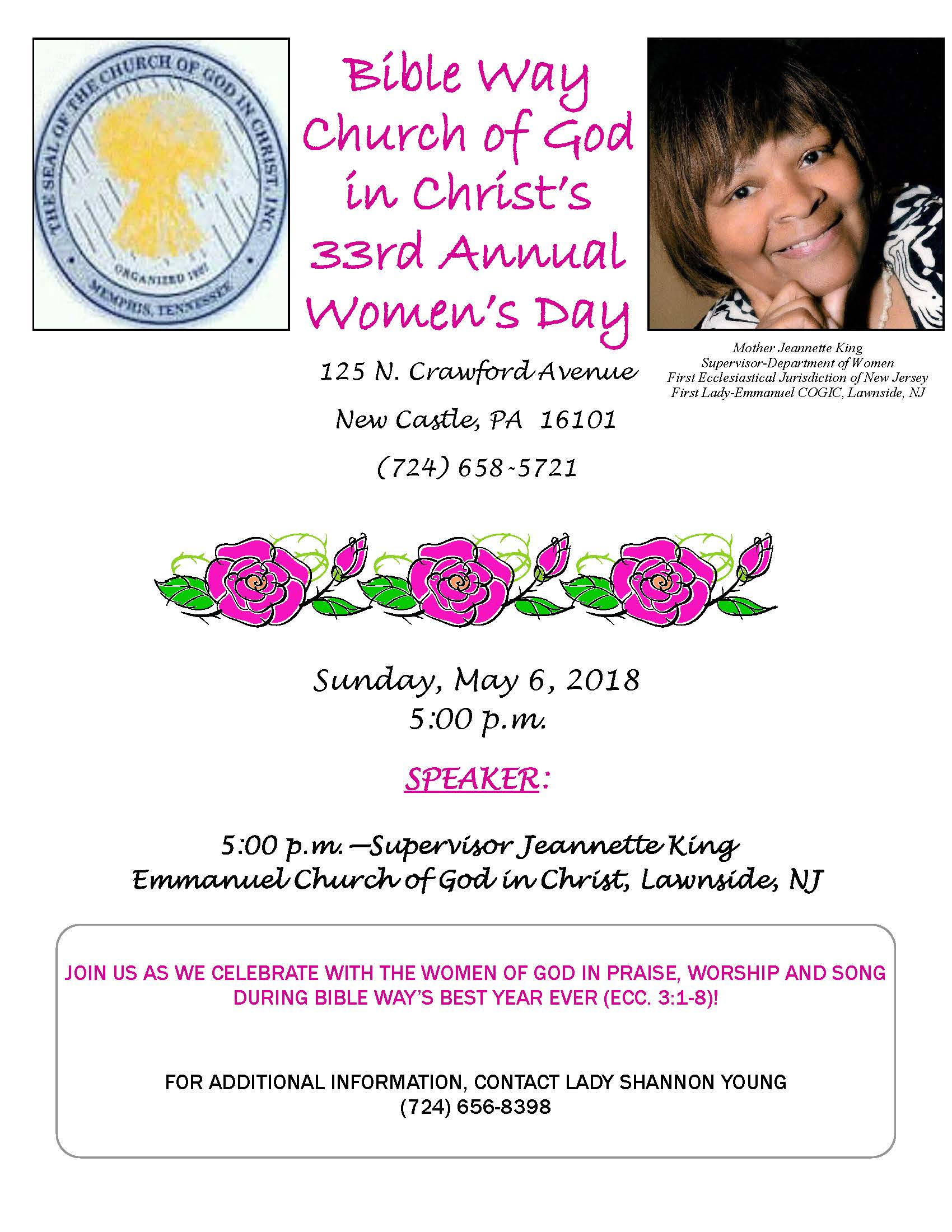 33rd Annual Bible Way COGIC Women's Day