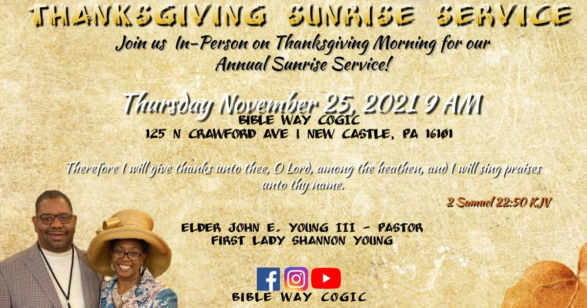 Happy Thanksgiving: Sunrise Service