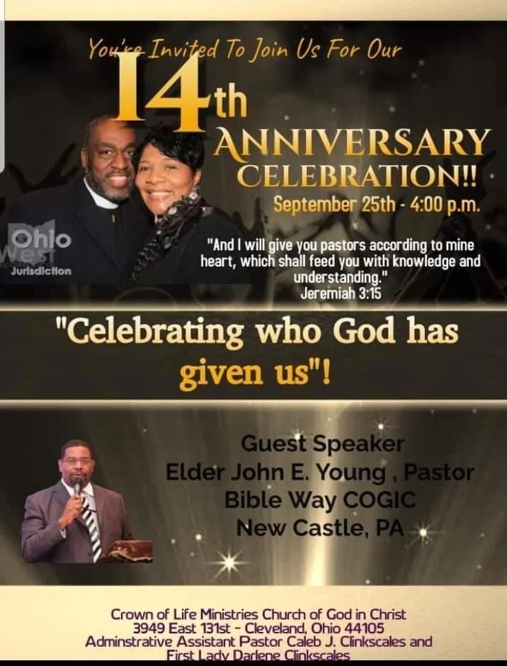 Pastor Caleb Clinkscales 14th Pastoral Anniversary