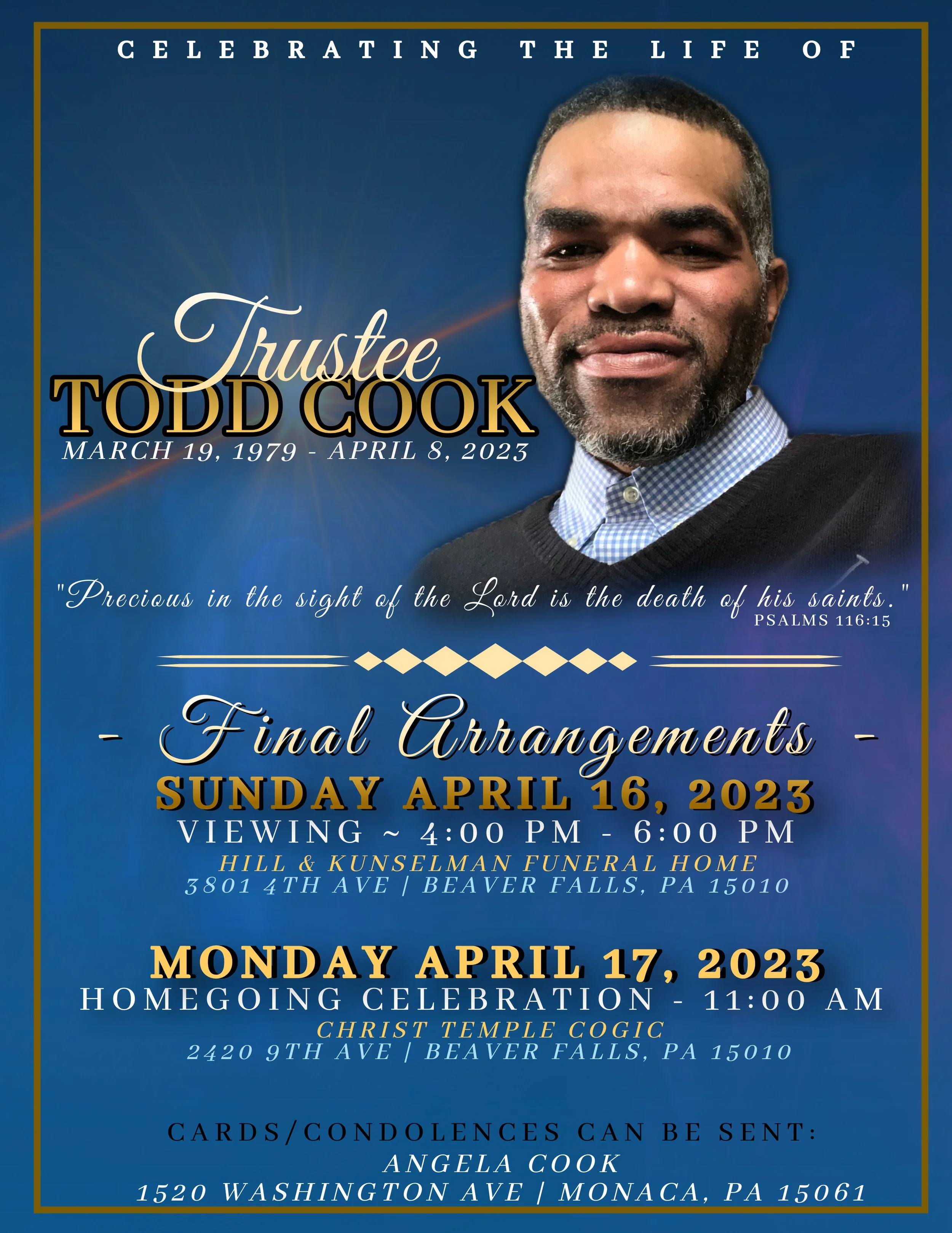 Trustee Todd Cook Homegoing Service