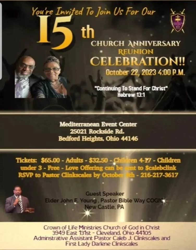 Crown of Life COGIC 15th Anniversary Banquet 