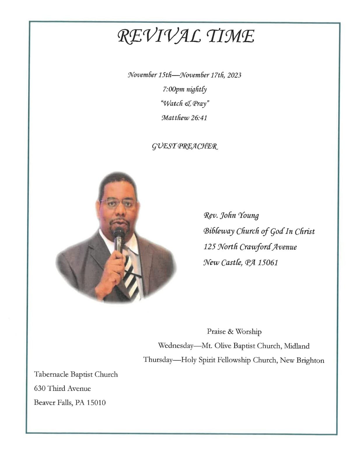 Tabernacle Baptist Church Fall Revival