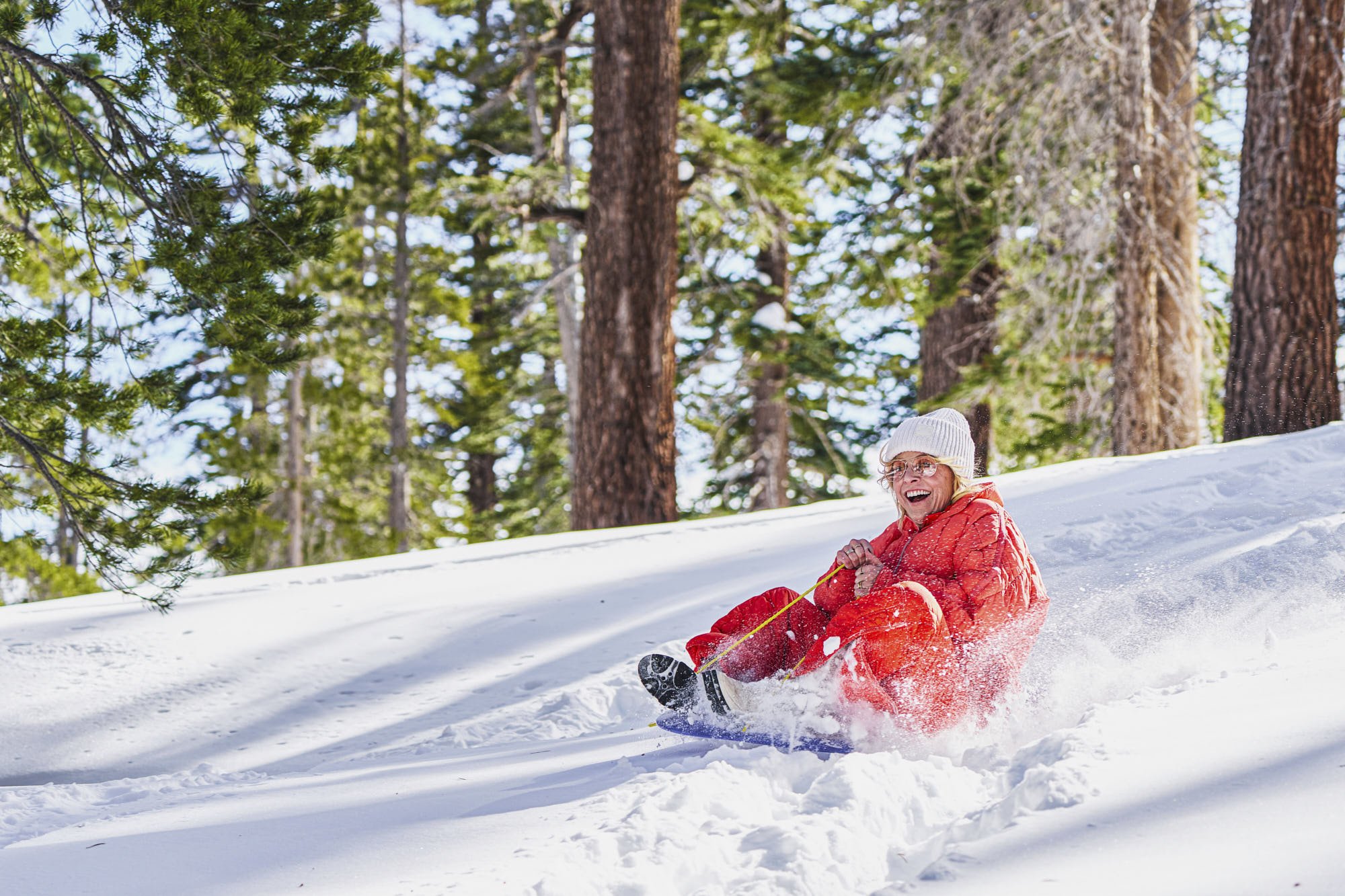 Snow Sledding in Mammoth