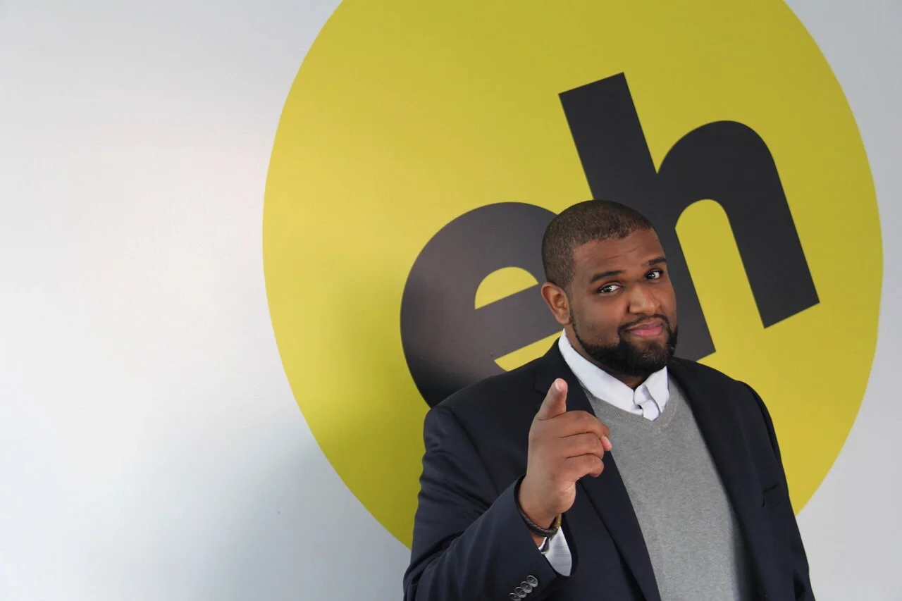Elamin Abdelmahmoud, the social media editor for BuzzFeed Canada, at the BuzzFeed Canada office in Toronto, Ontario on Feb. 1, 2017. 