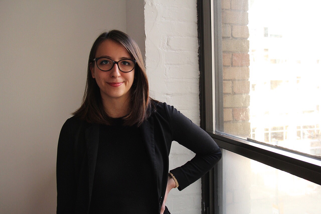 BuzzFeed News reporter Jane Lytvynenko at the BuzzFeed Canada office in Toronto, Ontario on Feb. 1, 2017. 