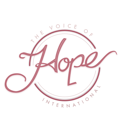 The Voice of International Hope logo in rose