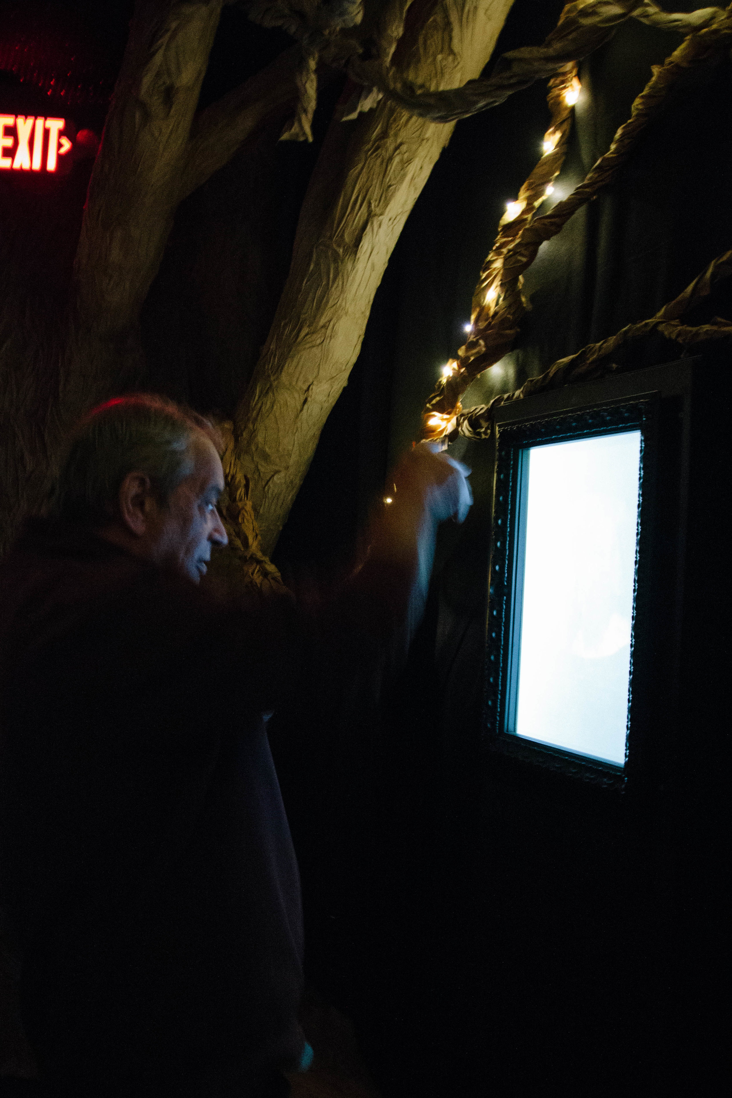 Dad playing with an interactive digital painting that mimicked your movements…