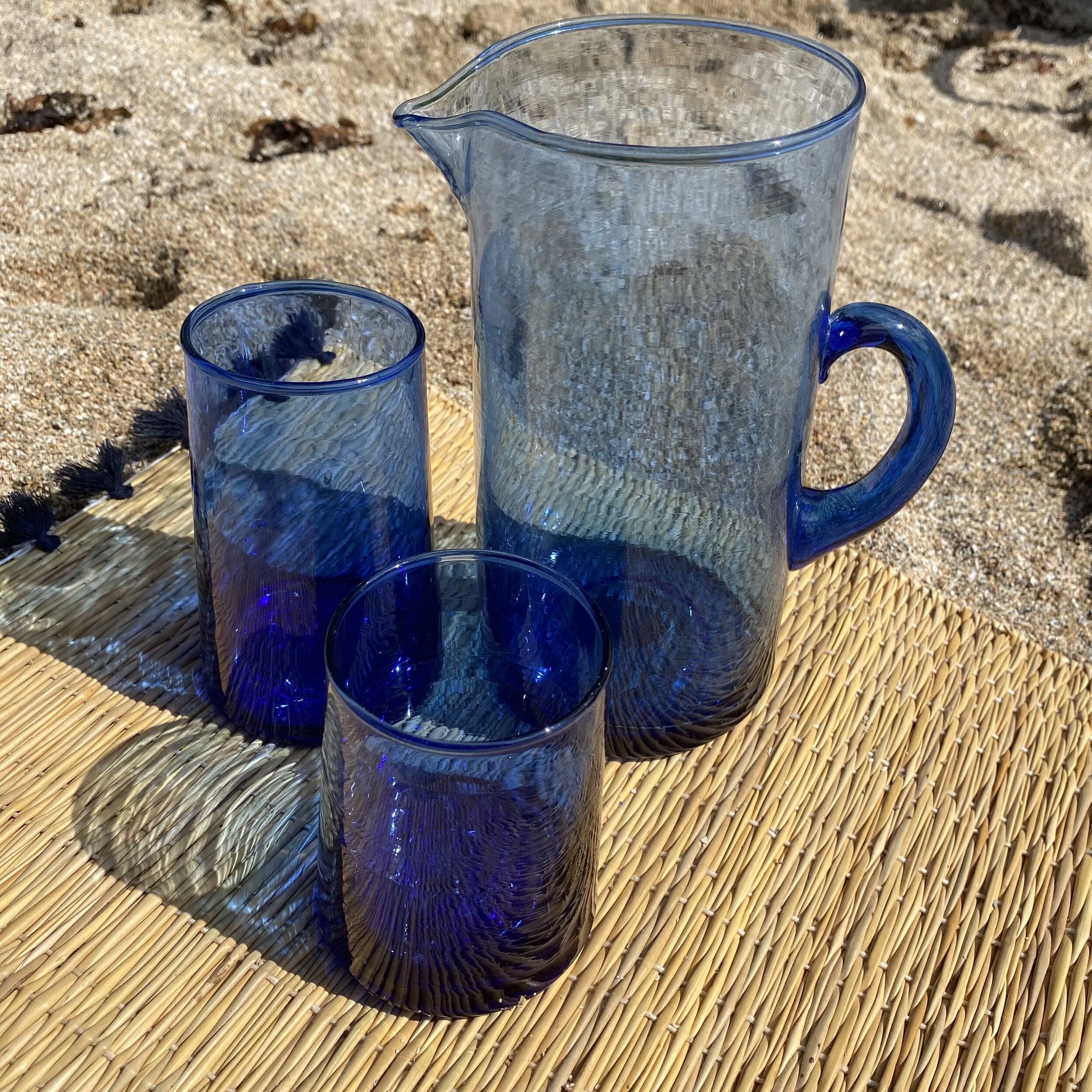 Beldi Blue Glass Jug