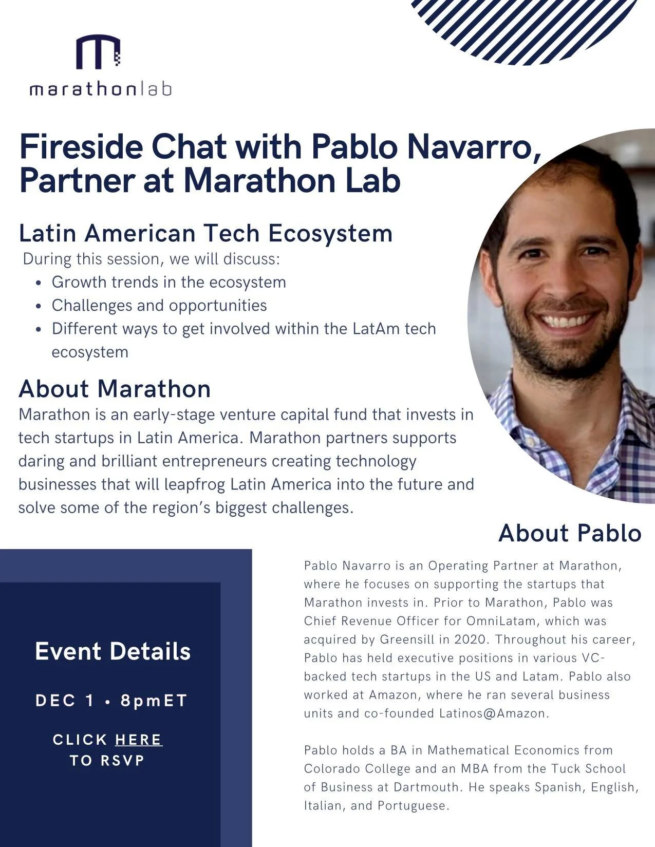 Fireside Chat with Pablo Navarro, Partner at Marathon Lab