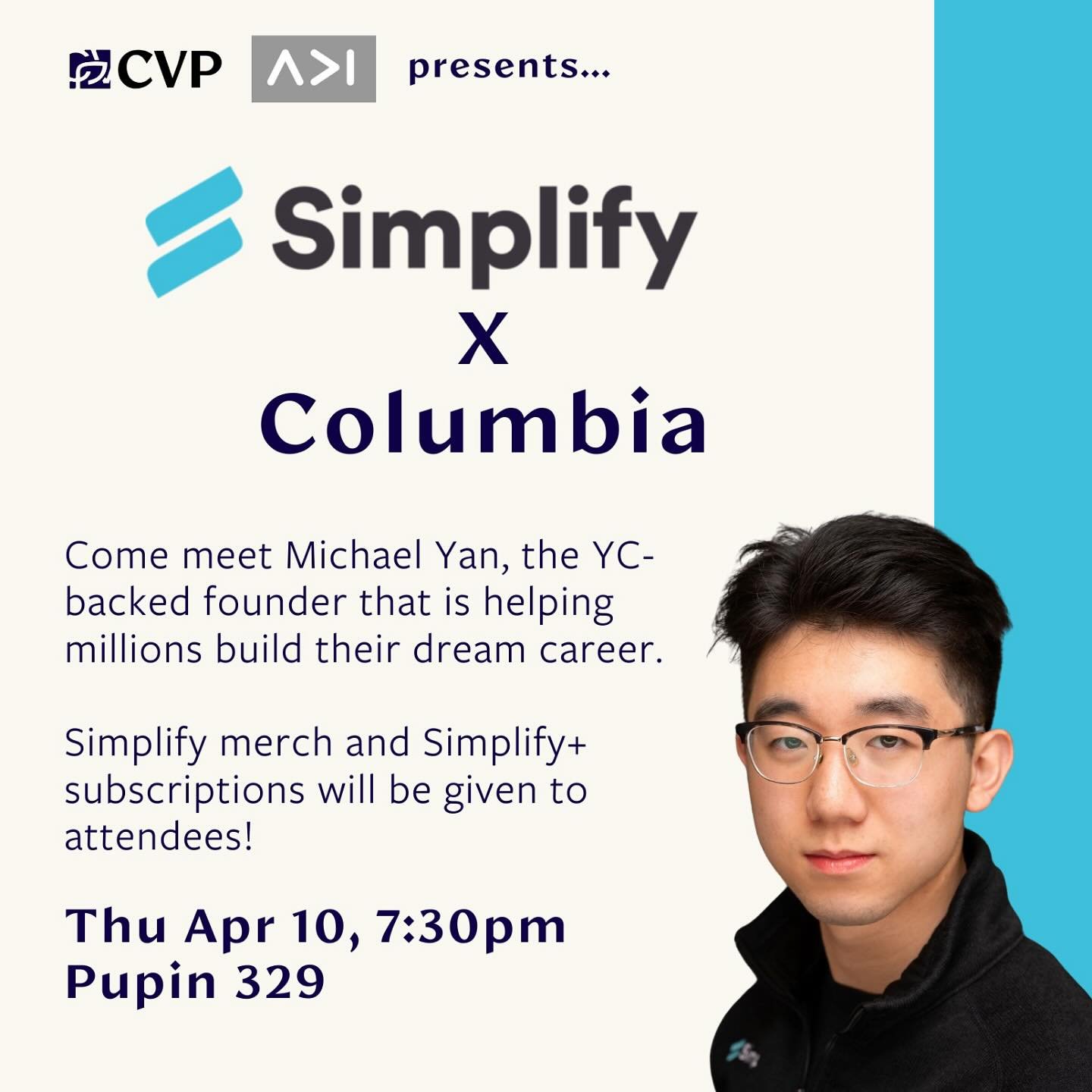 Come meet Michael Yan, the YC-backed founder and Forbes 30 under 30 that created Simplify! 🧳

Ask Michael anything about his journey building Simplify, landing top jobs, or breaking into startups!

Simplify merch and Simplify+ subscriptions will be 