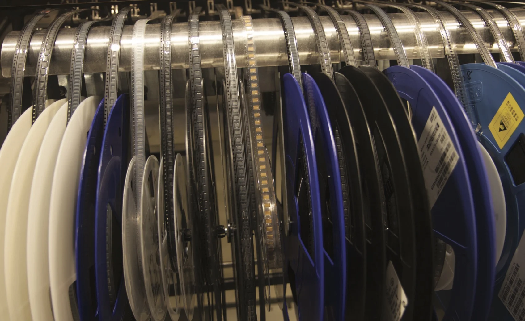 Every type of resistor and capacitor is available on reels. This methodology allows NK to match production to market demand without retooling their line.