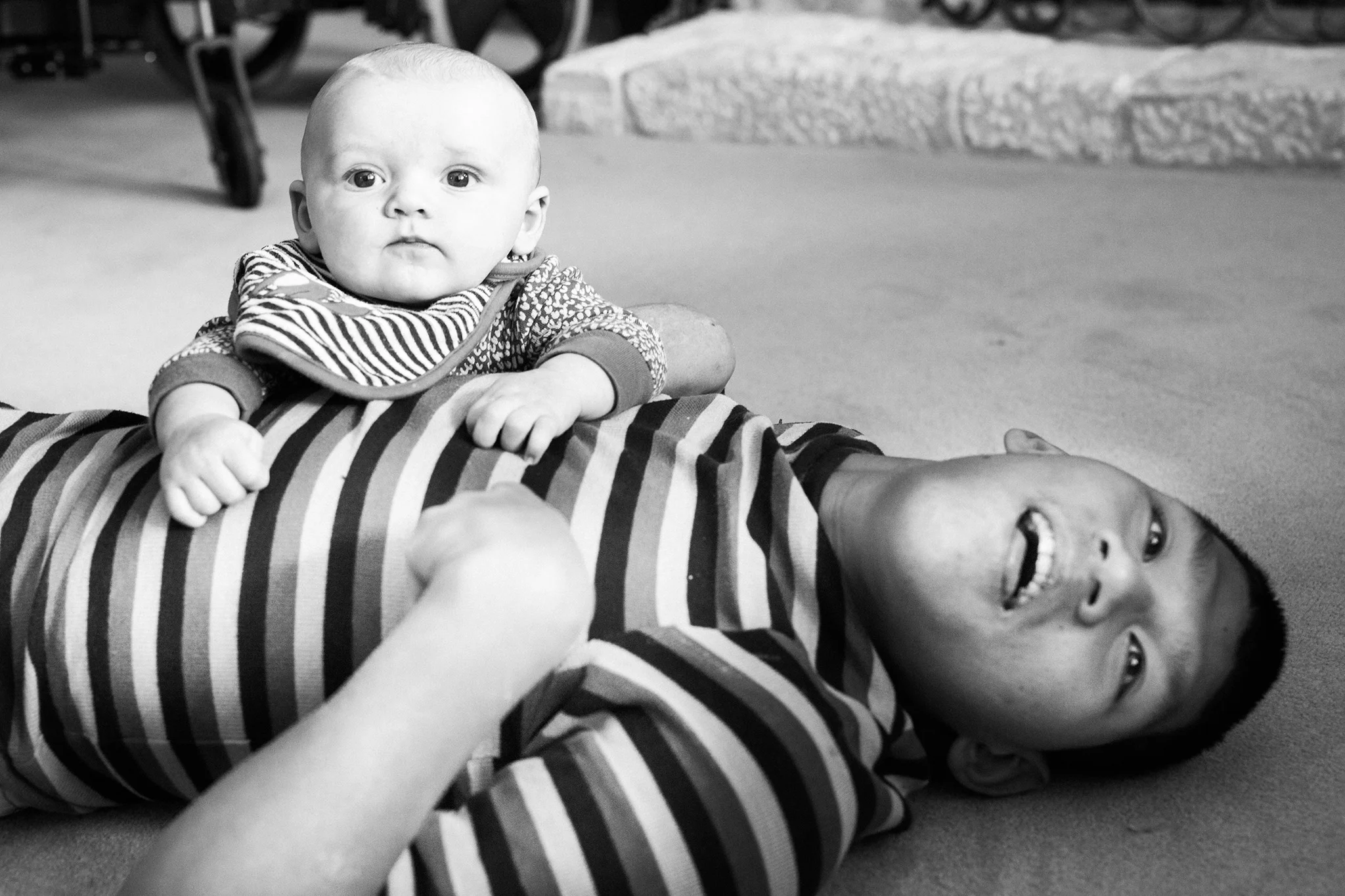 November 24: Thanksgiving floor time hangs for Jameson and Sam.