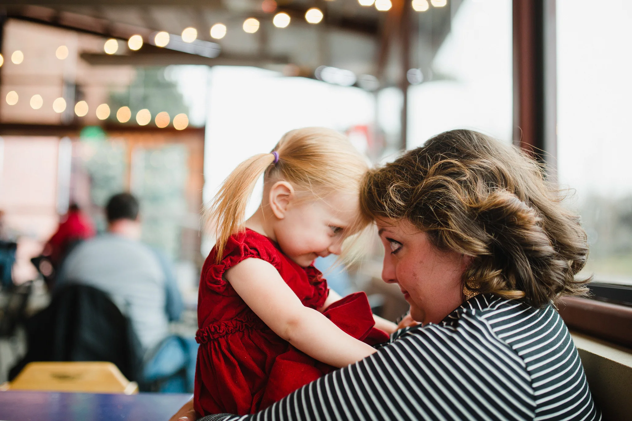 December 4: The sweetest mama moment at the end of a hectic lunch date.