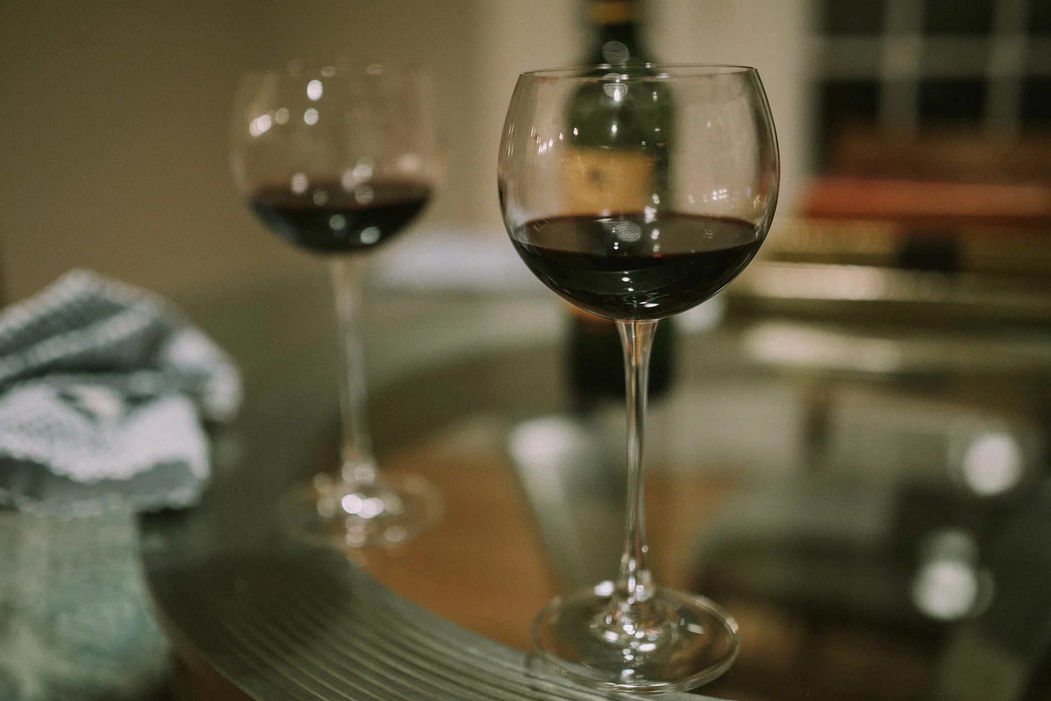 January 10: Debriefing with friends over a glass of red.