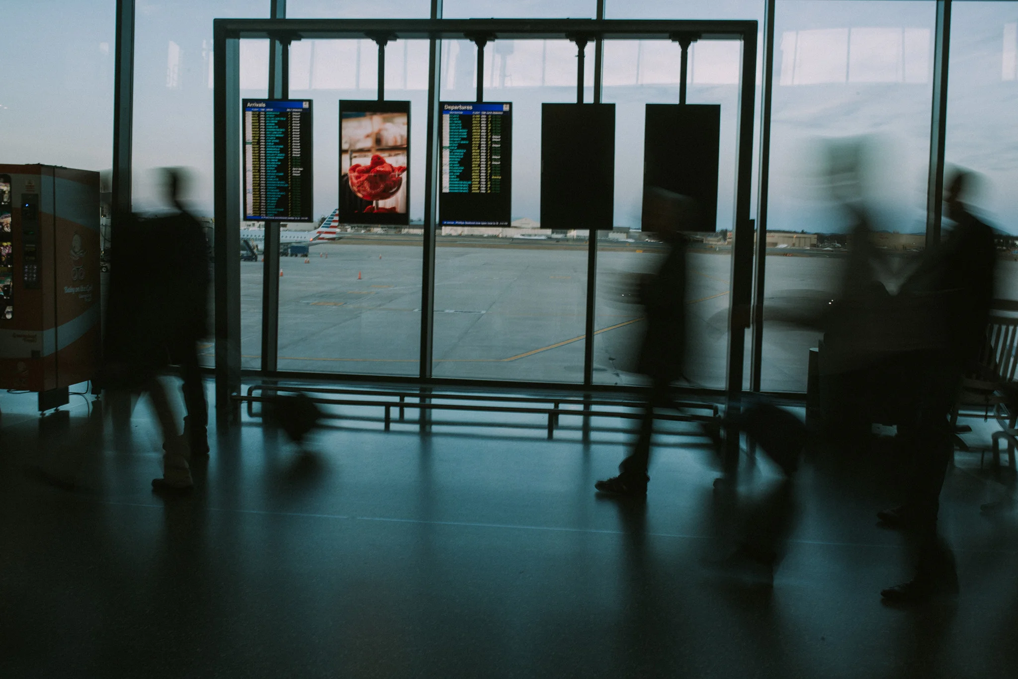 January 13: Bradley International Airport on a Friday night.